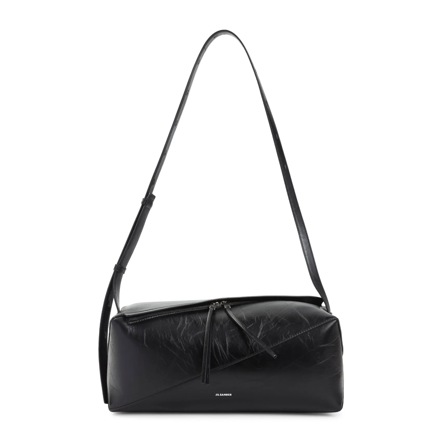 Black Vertigo Calf Leather Crossbody Bag