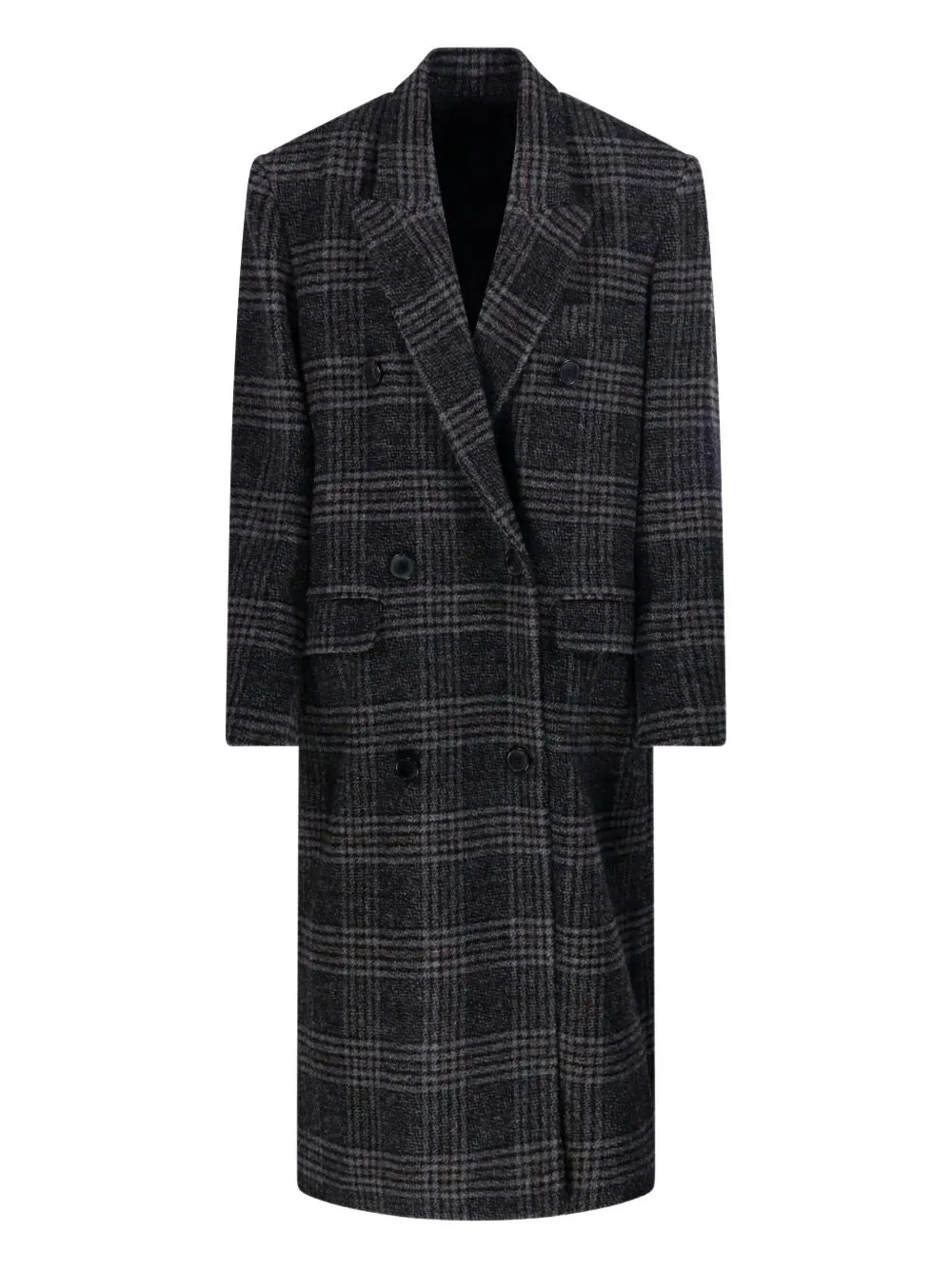 Cappotto Lungo Lexana In Lana Check