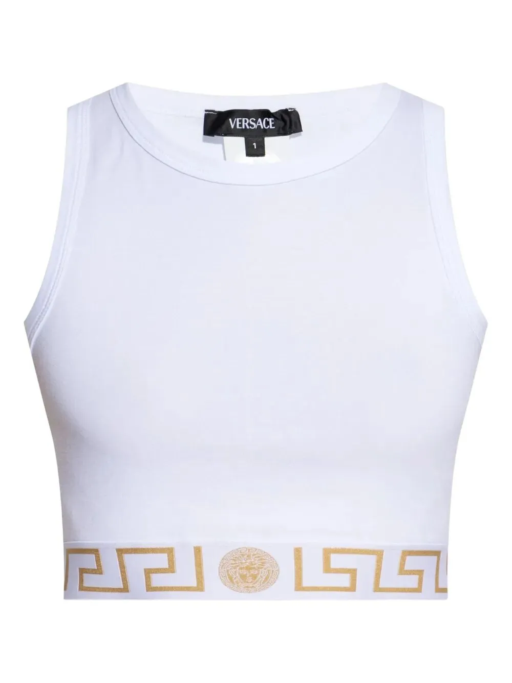 Top Canotta Con Bordo Greca