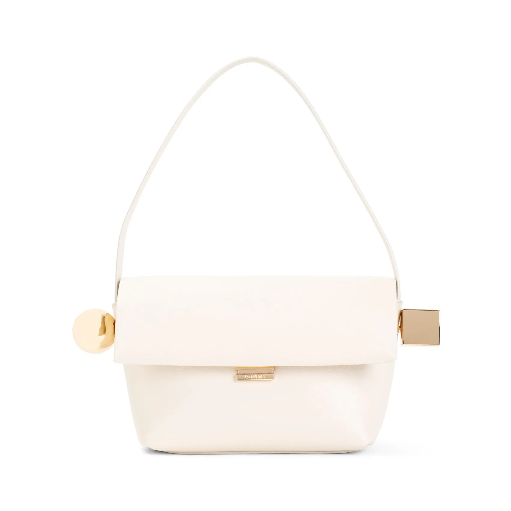 Light Ivory White Lamb Leather Le Rond Carre Handbag