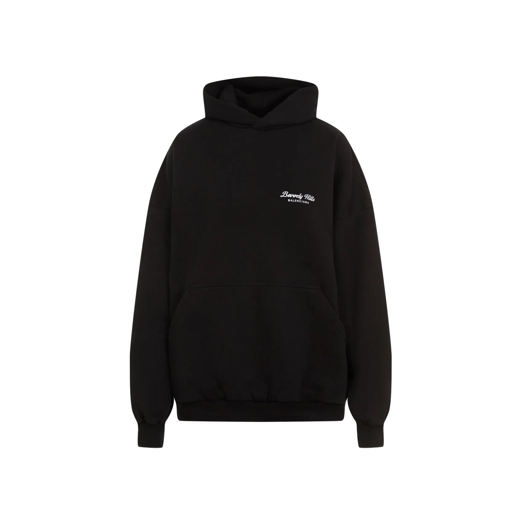 Black Cotton Large Fit Hoodie