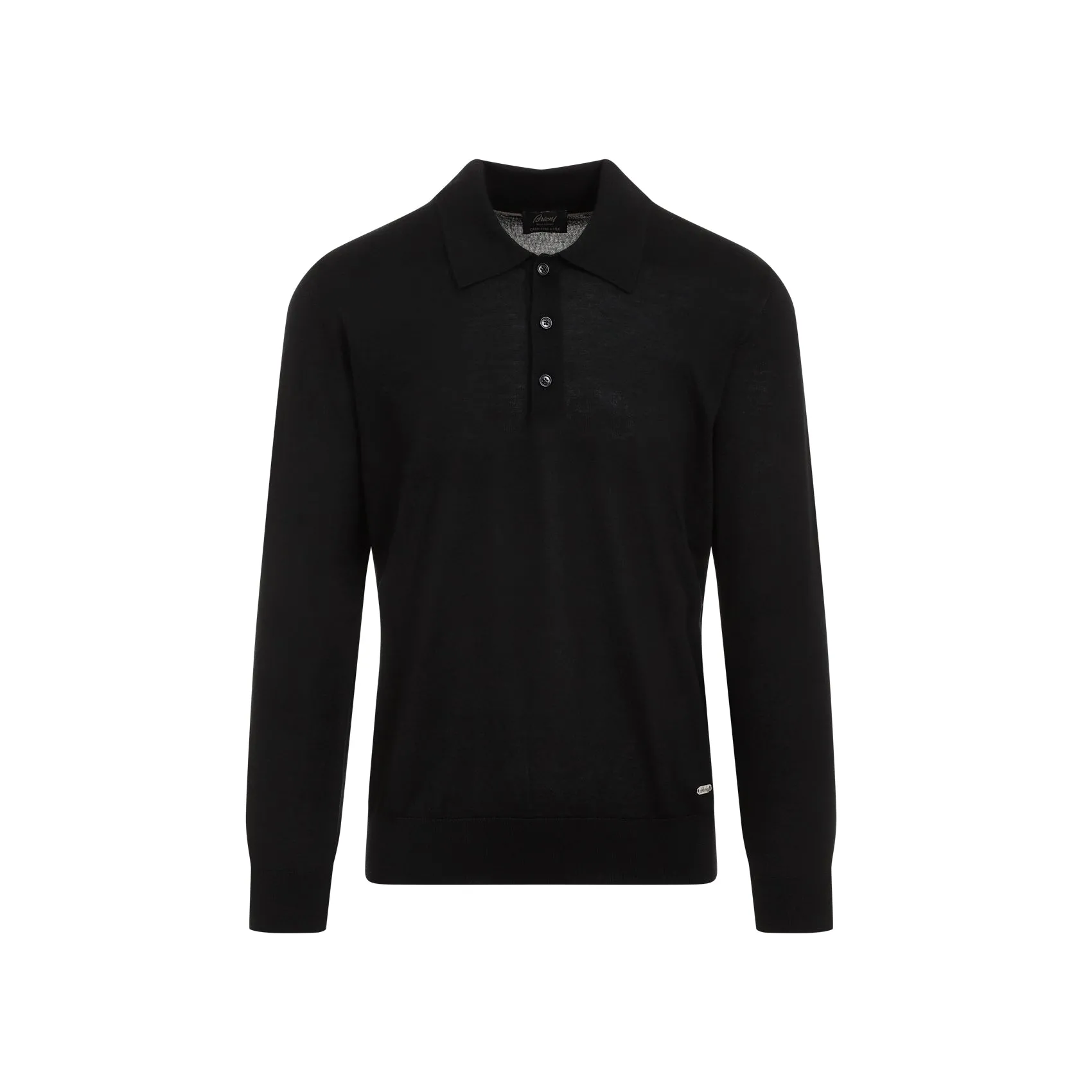 Black Cashmere Long Sleeves Polo