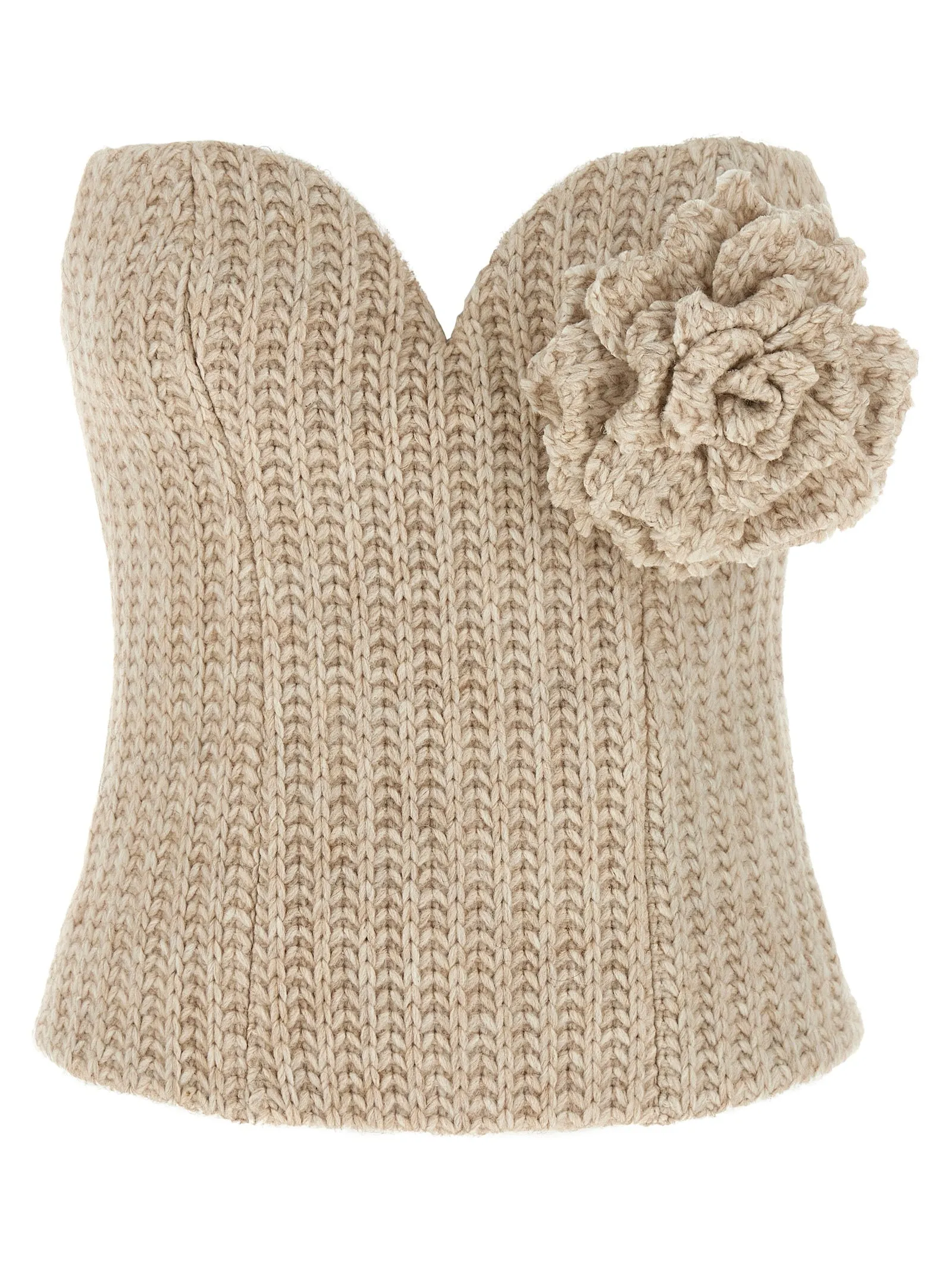 Tricot Bustier Top Top Beige