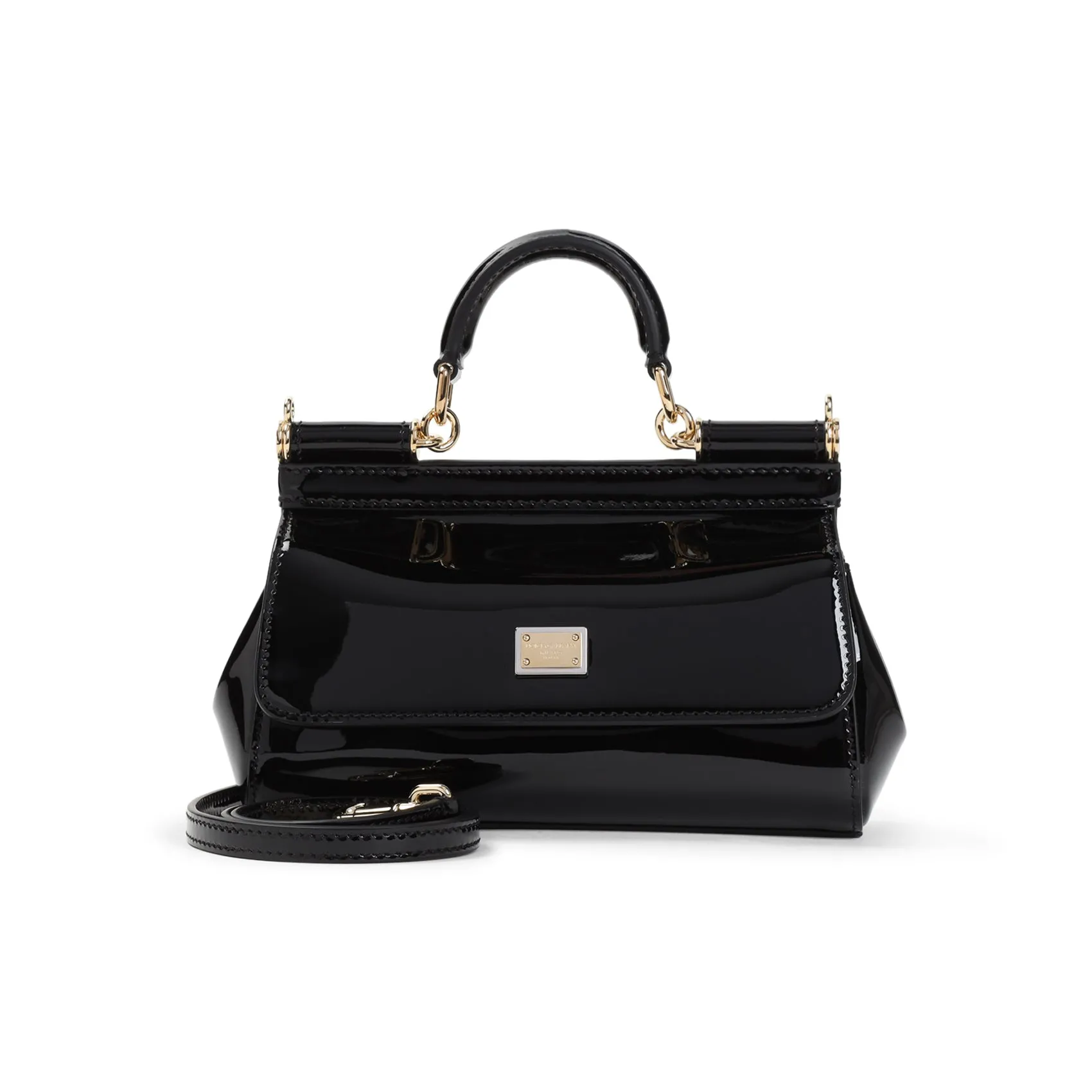 Black Sicily Calf Leather Handbag
