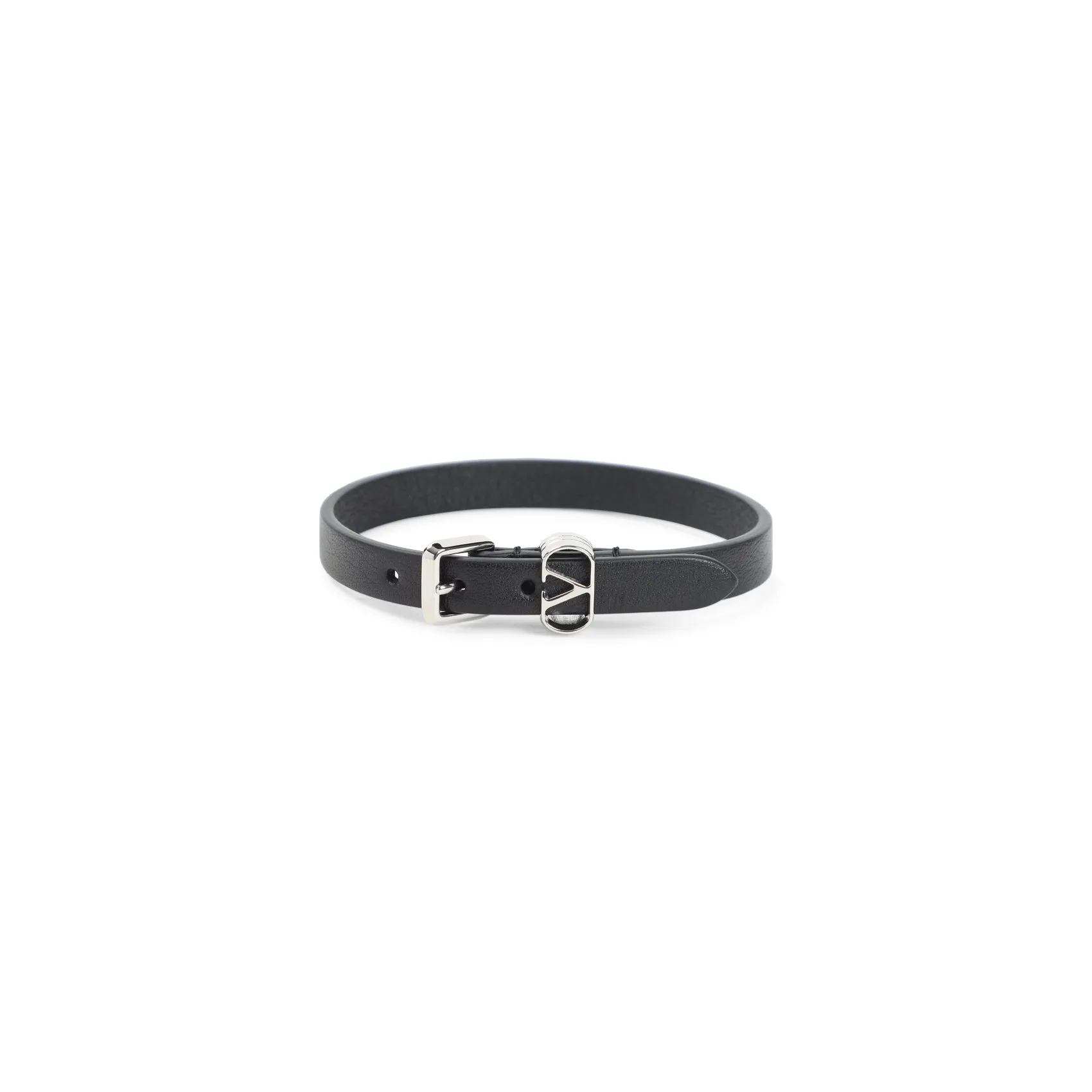 Black Calf Leather Ovalette Bracelet