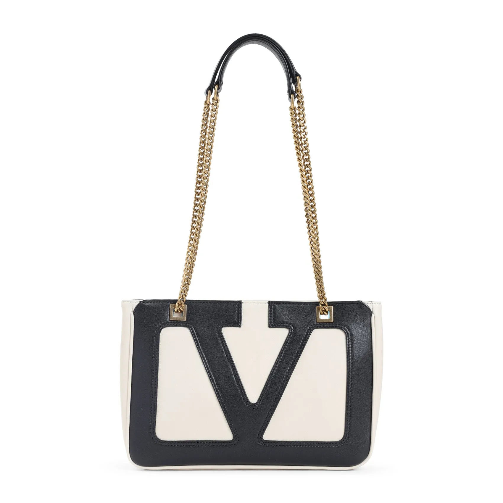White Leather Viva Superstar Small Tote Bag