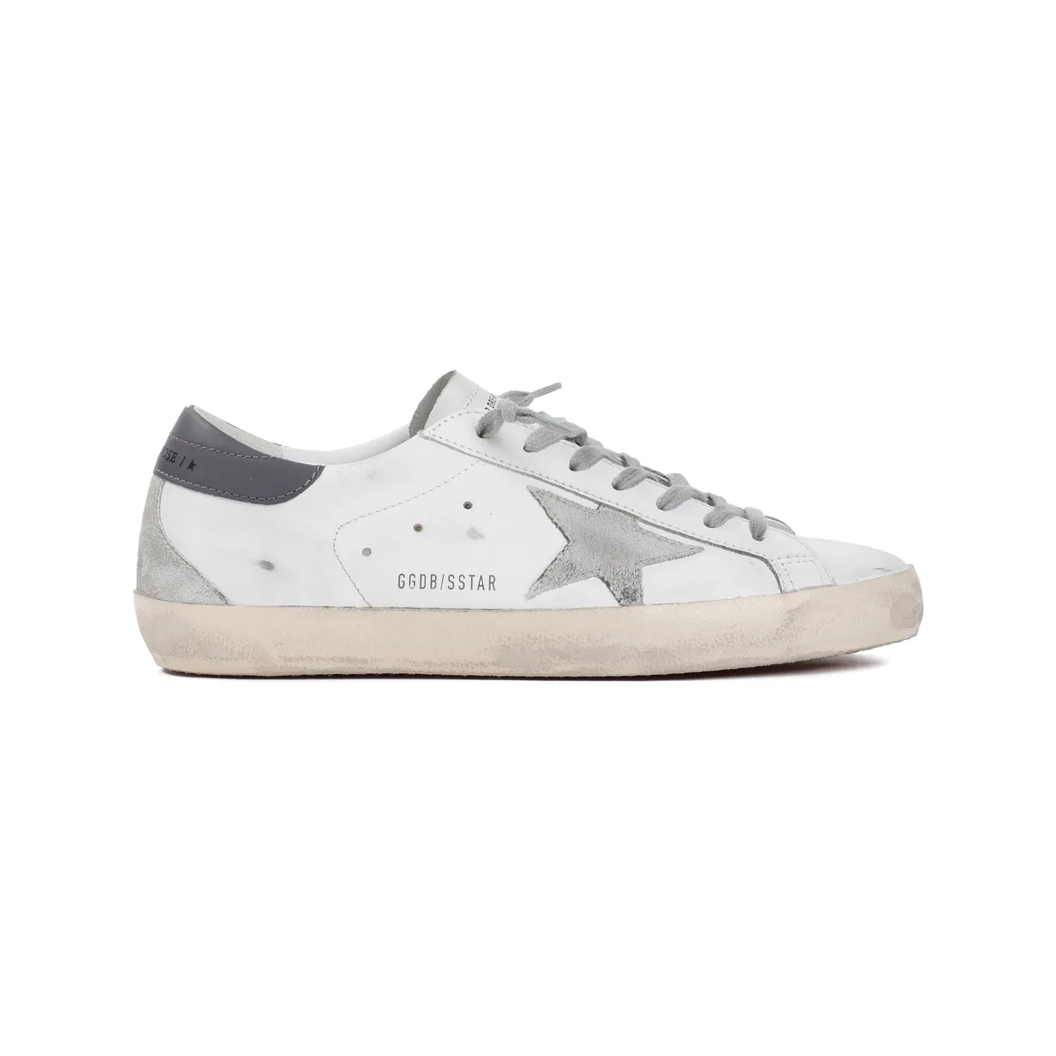White Ice Dark Gray Superstar Cow Leather Sneakers