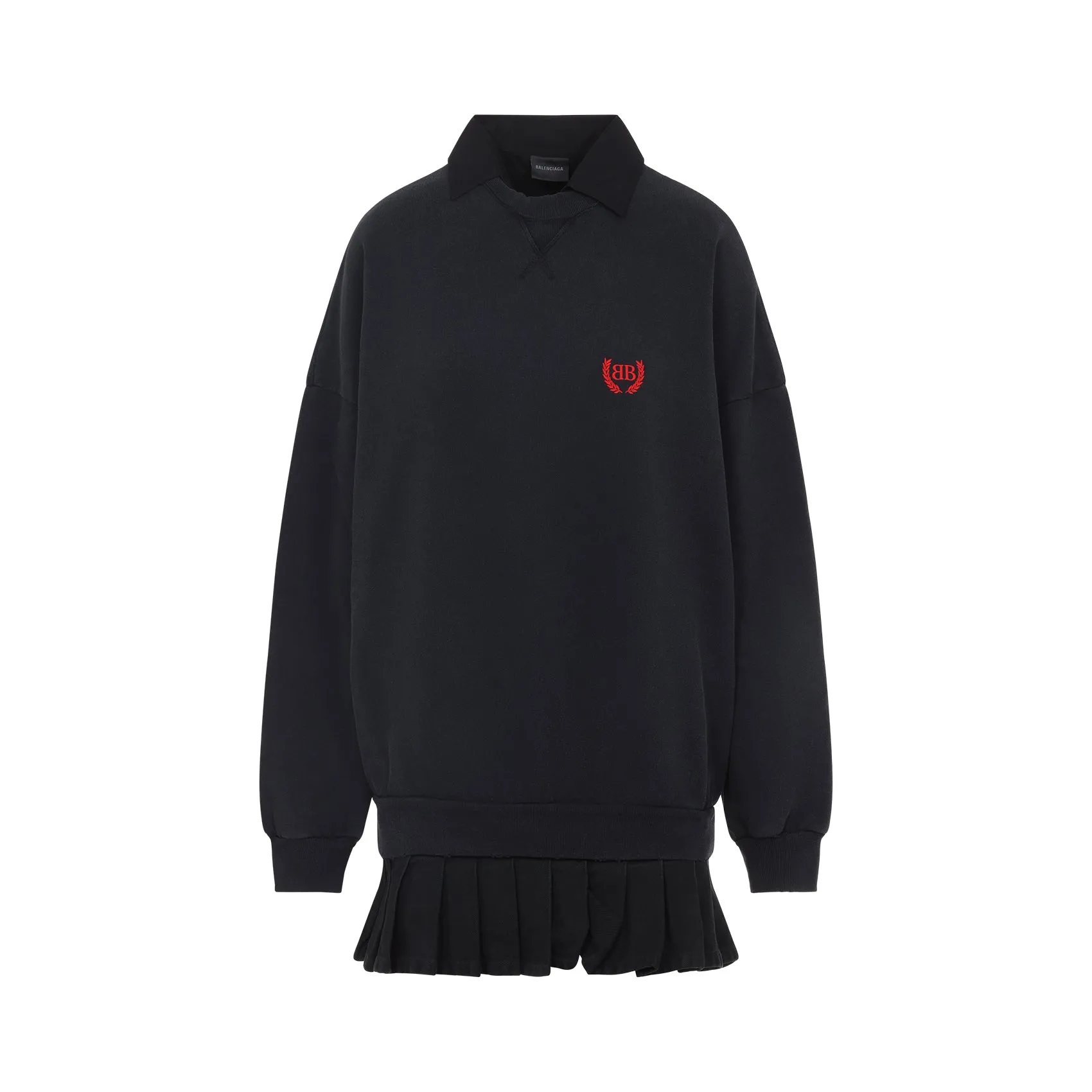 Black Hybrid Cotton Mini Dress