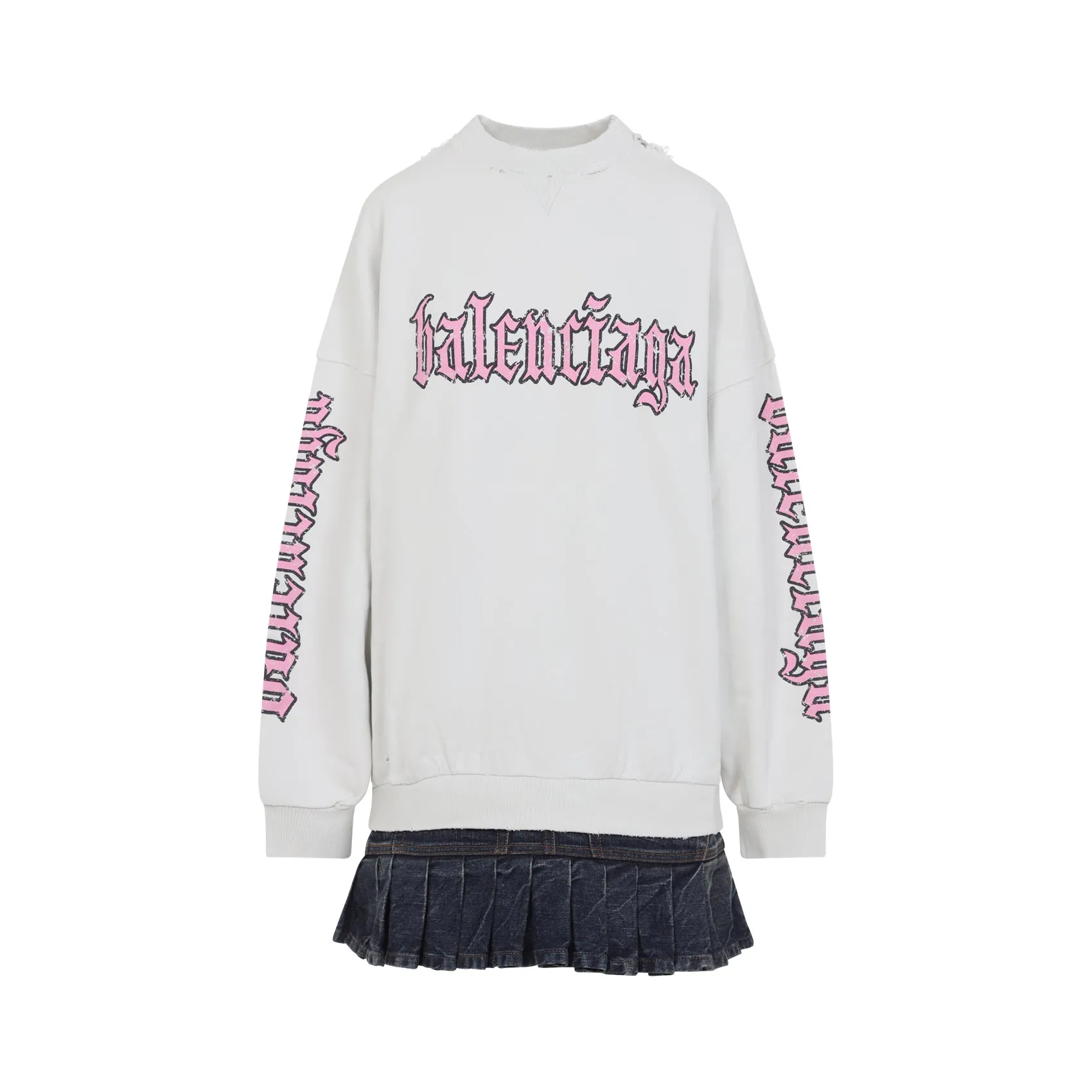 White Hybrid Cotton Mini Dress