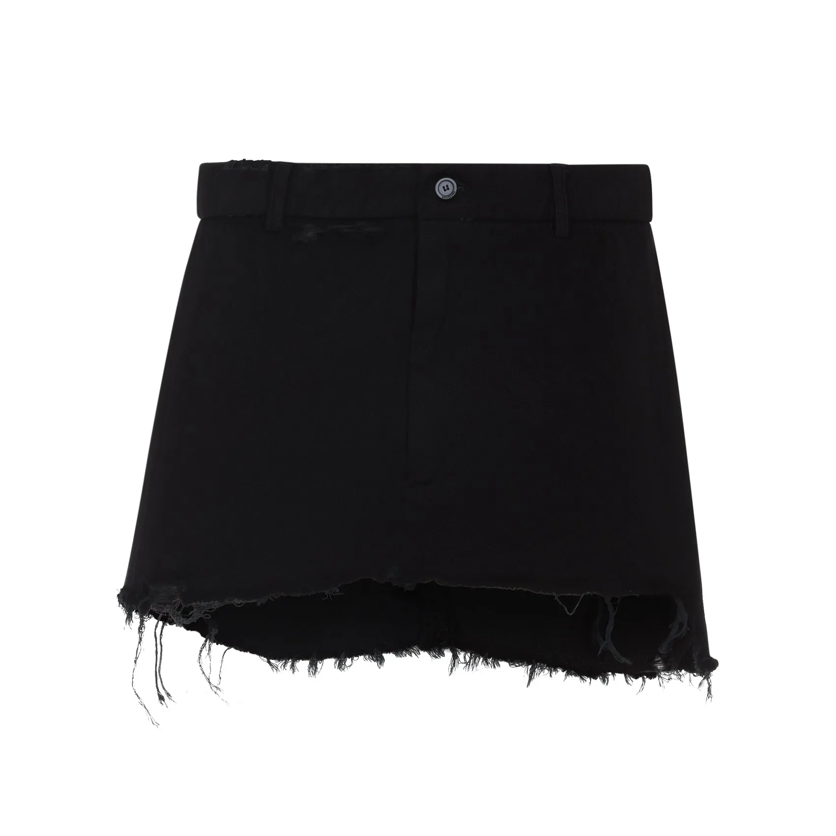 Black Tailored Wool Mini Skirt