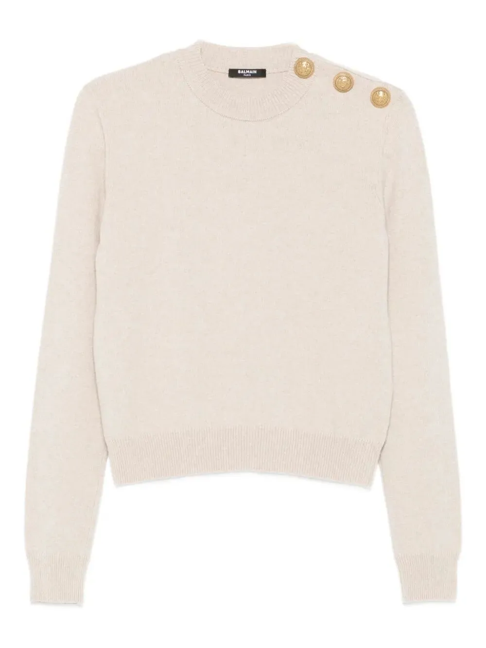 Pullover In Misto Cashmere Con Bottoni
