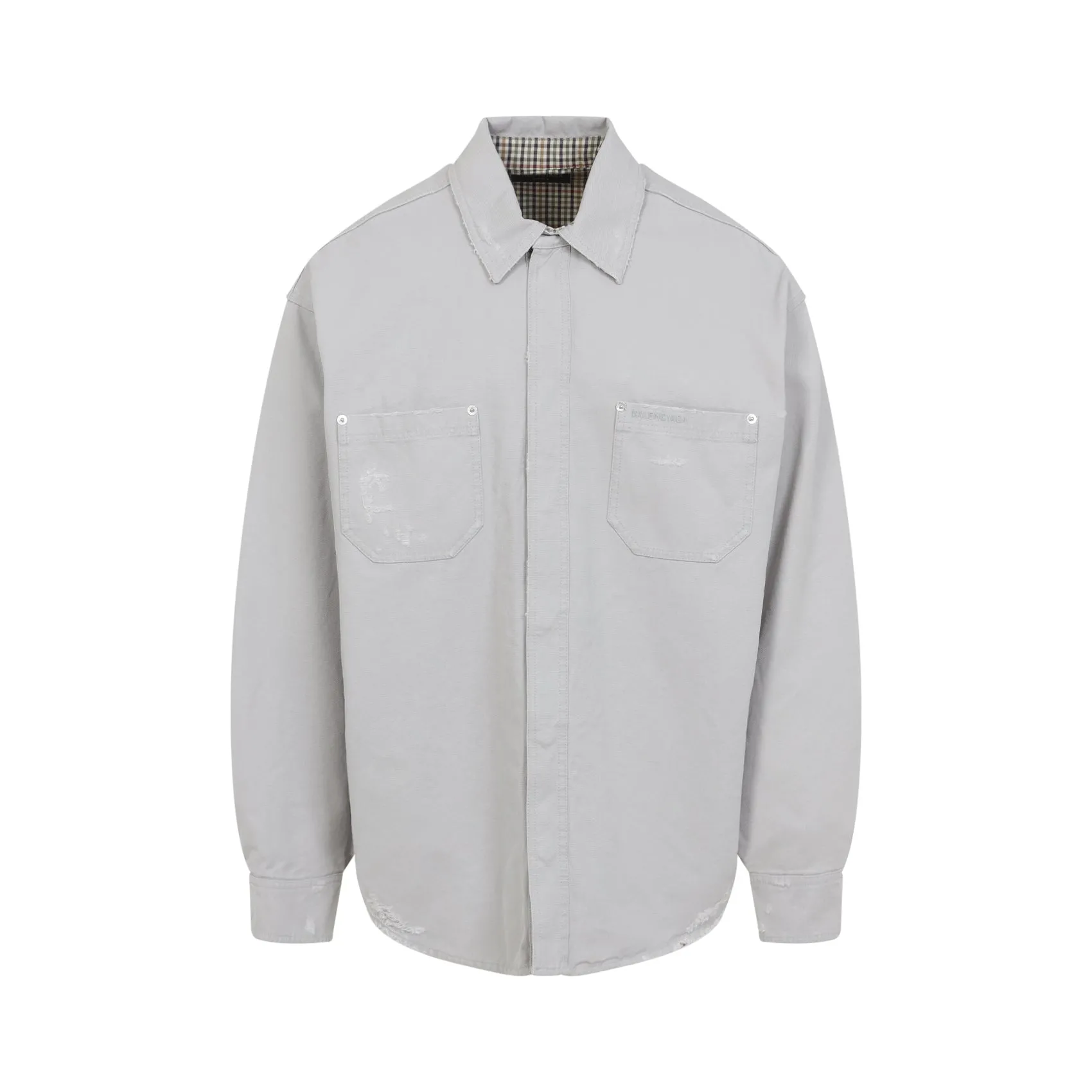Light Grey Workwear Cotton Shirt