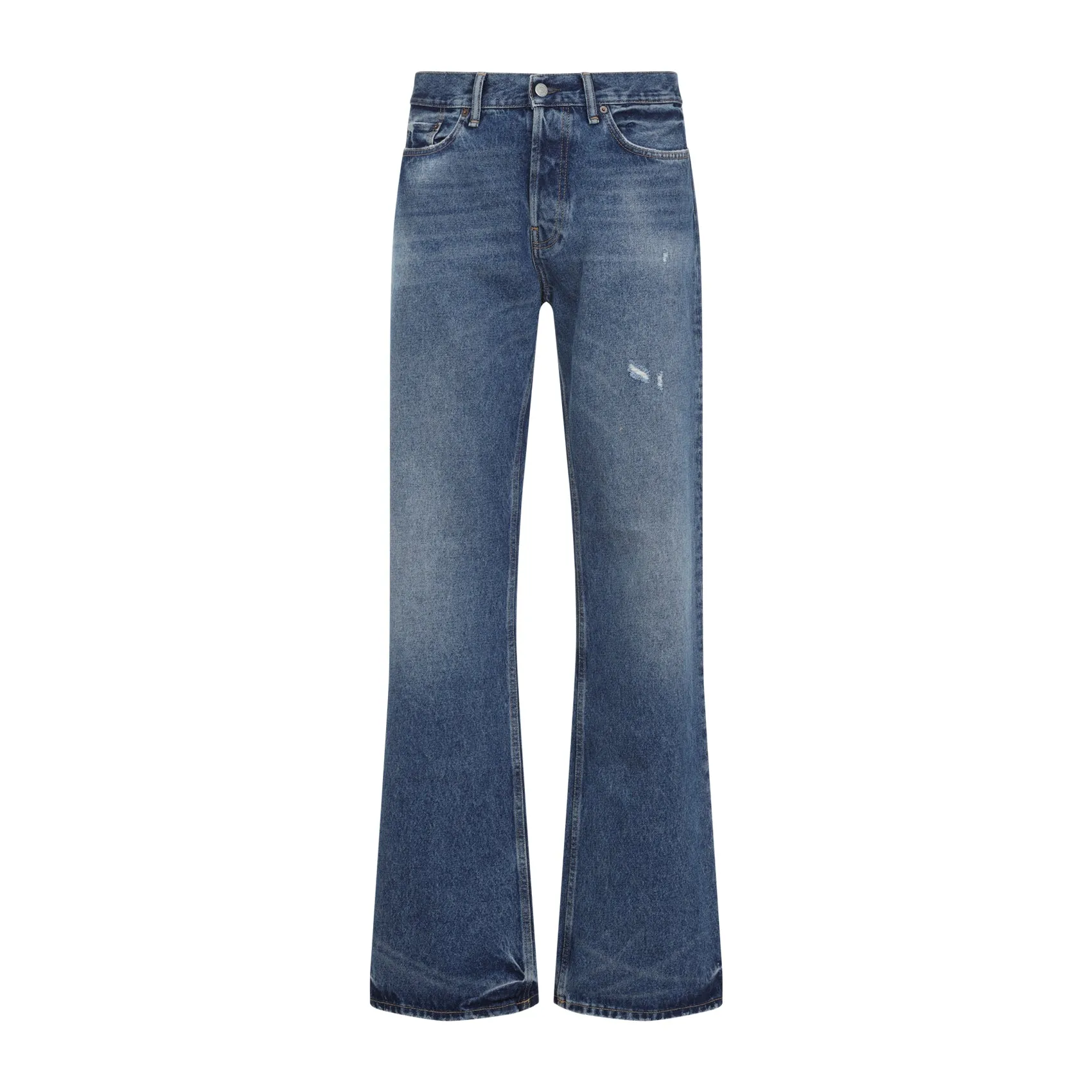 Mid Blue Cotton Vintage Jeans