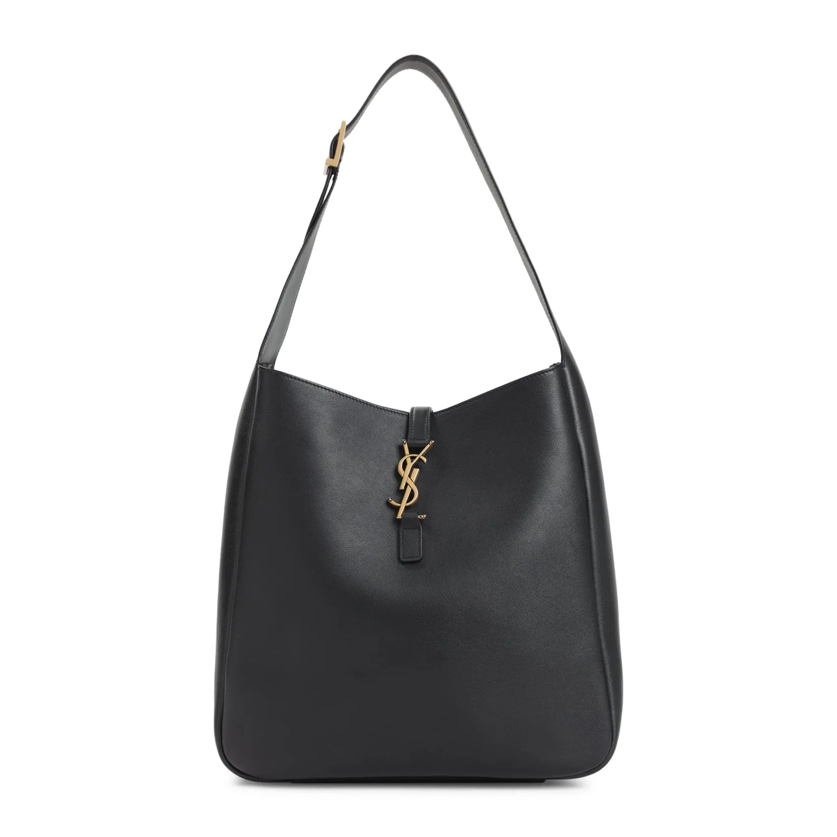 Black Ysl Le 5a7 Calf Leather Shoulder Bag