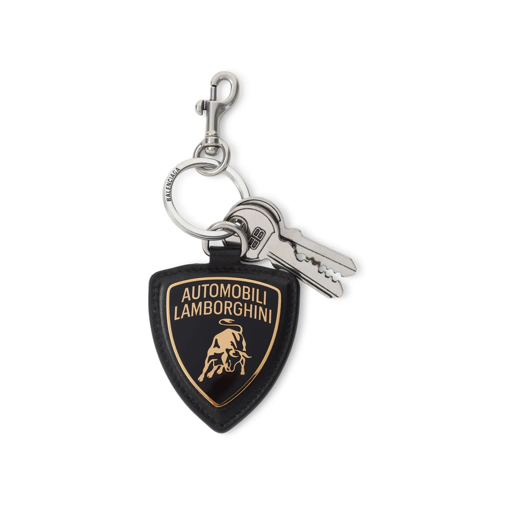 Black Lamb Leather Lamborghini Shield Charm