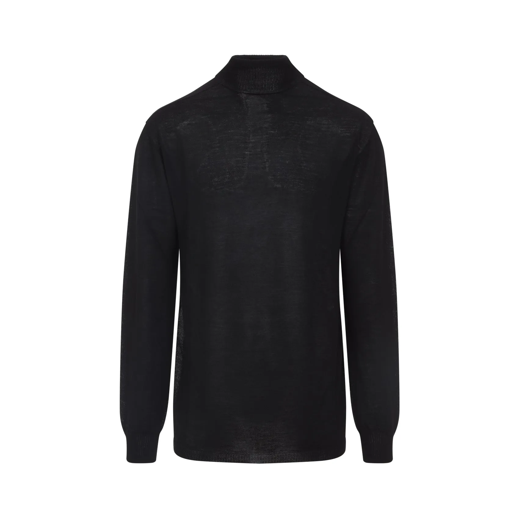 Black Oversized Turtle Wool Pullover