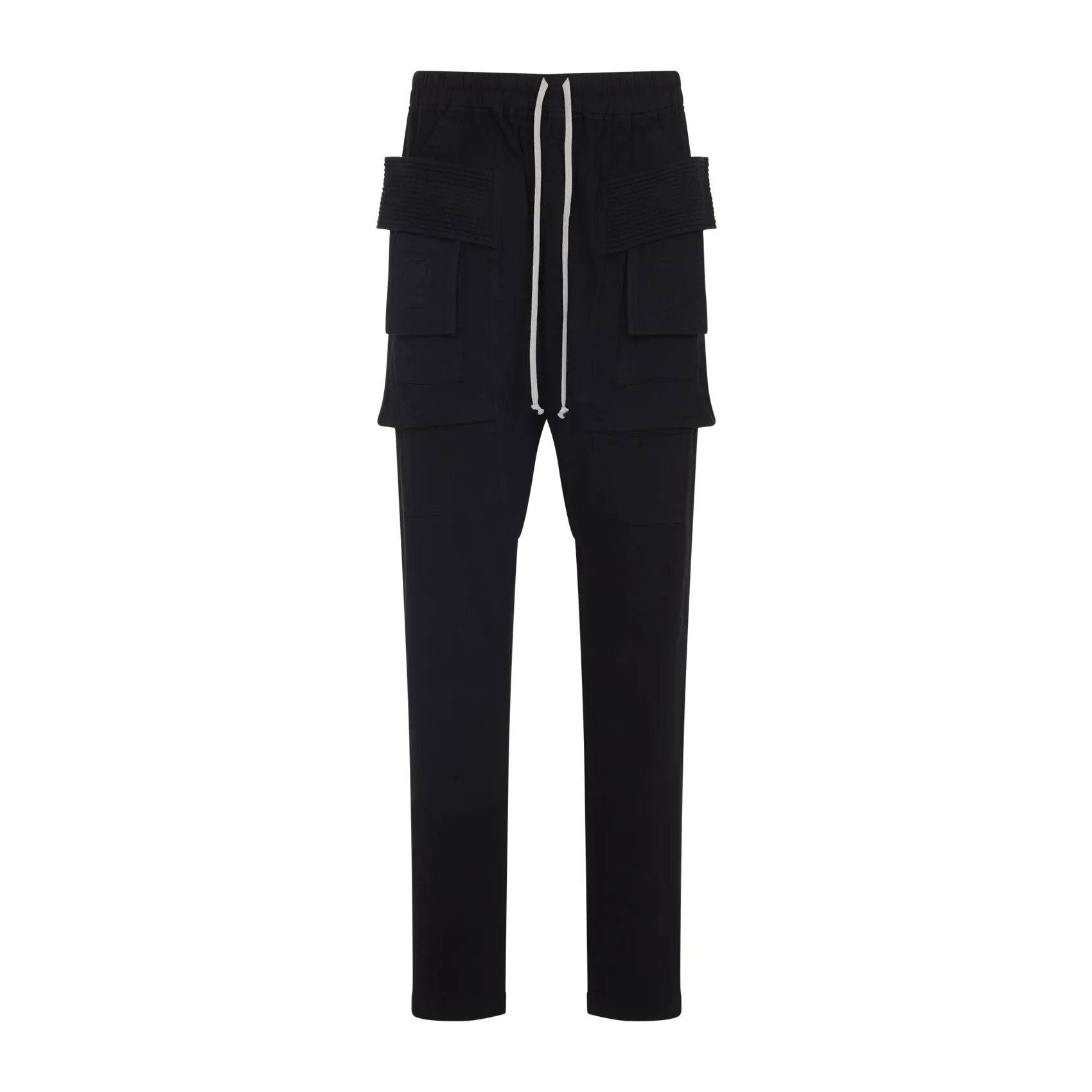 Black Creatch Cargo Cotton Pants