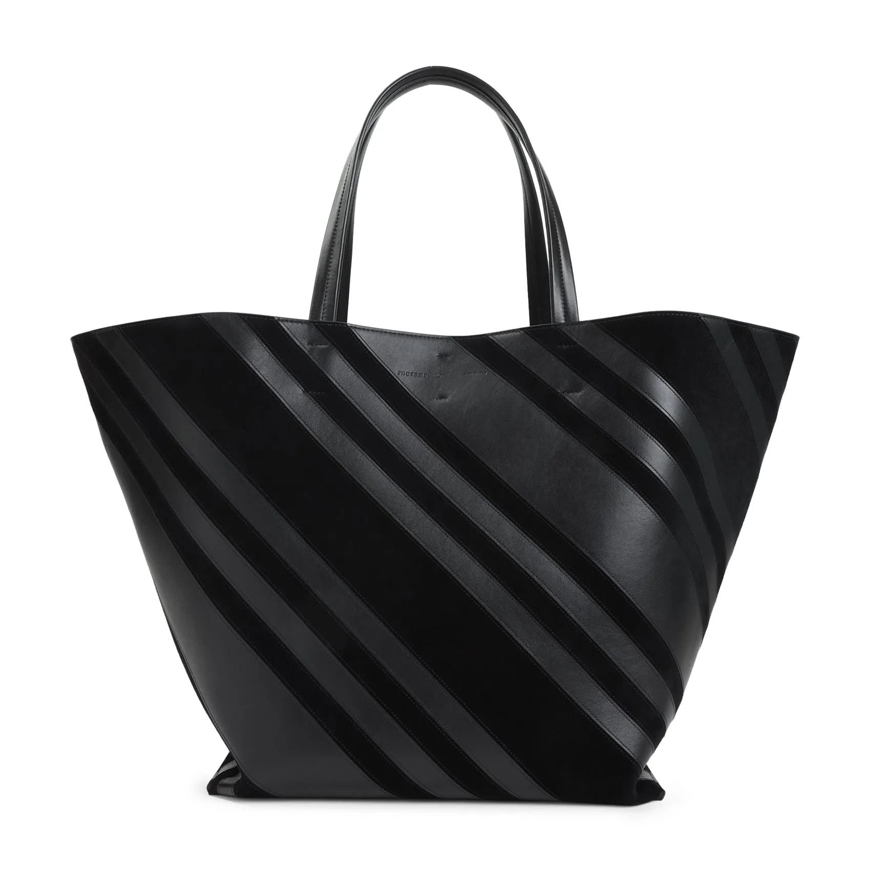 Black Basket Cabas Calf Leather Shoulder Bag