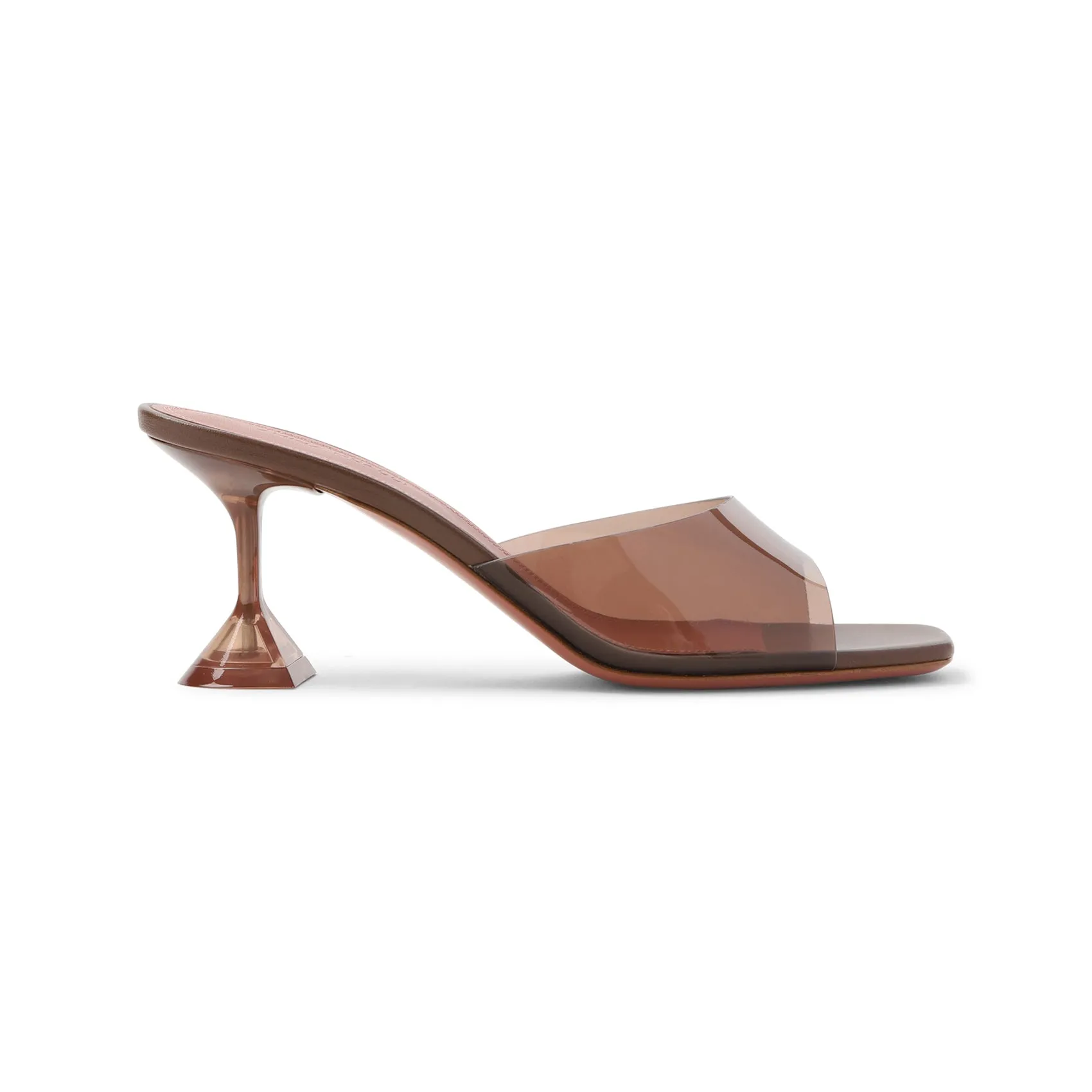 Brown Lupita Glass Leather Mules