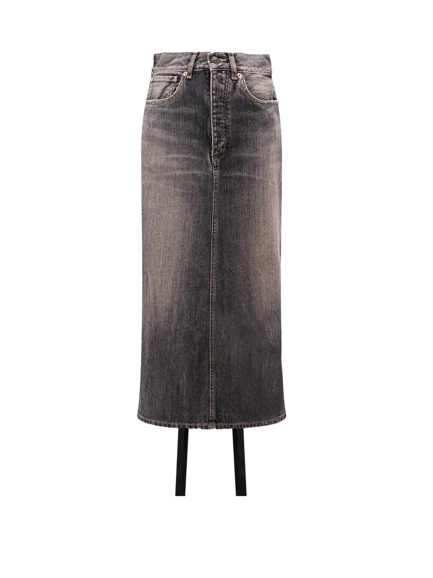 Denim Skirt With Laces Interwining