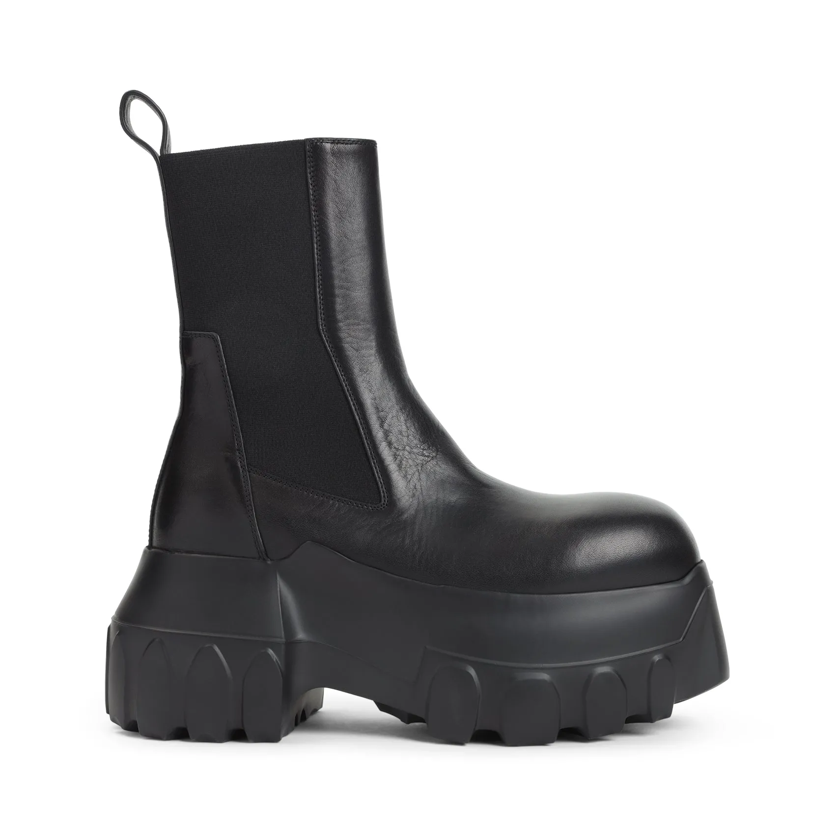 Black Beatle Mega Tractor Calf Leather Boots