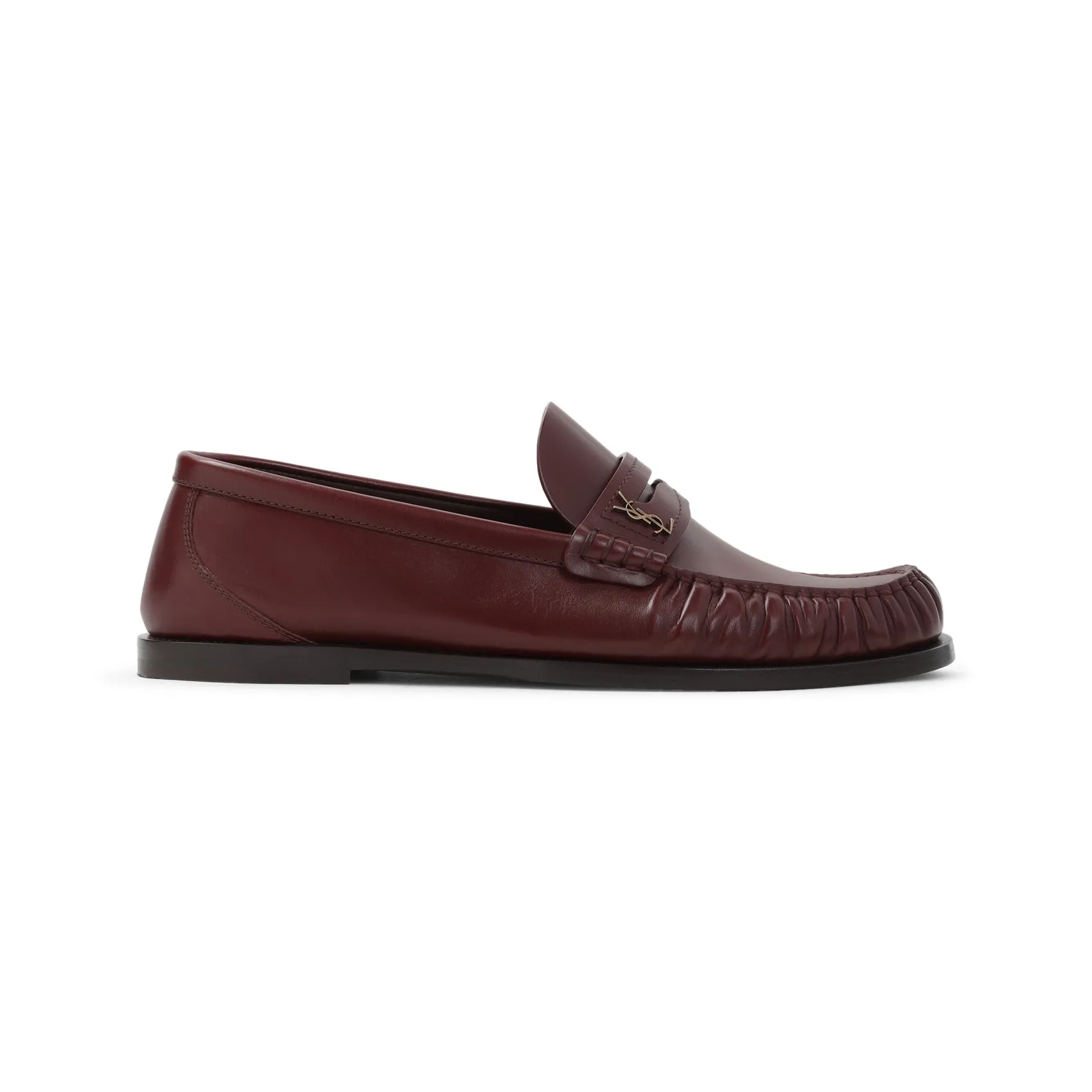 Dark Red Leather Loafers