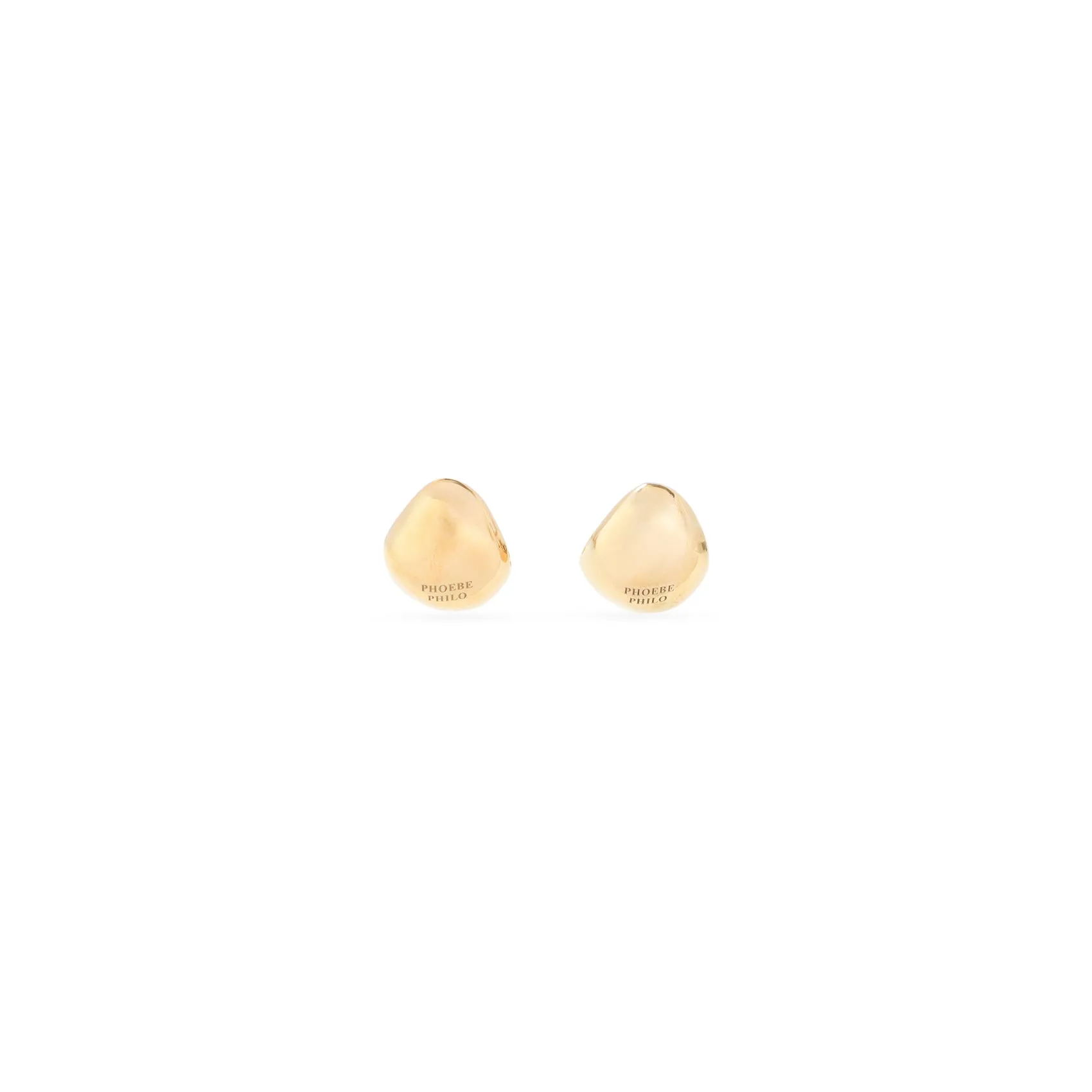 Gold Sterling Silver Pebble Studded Earrings