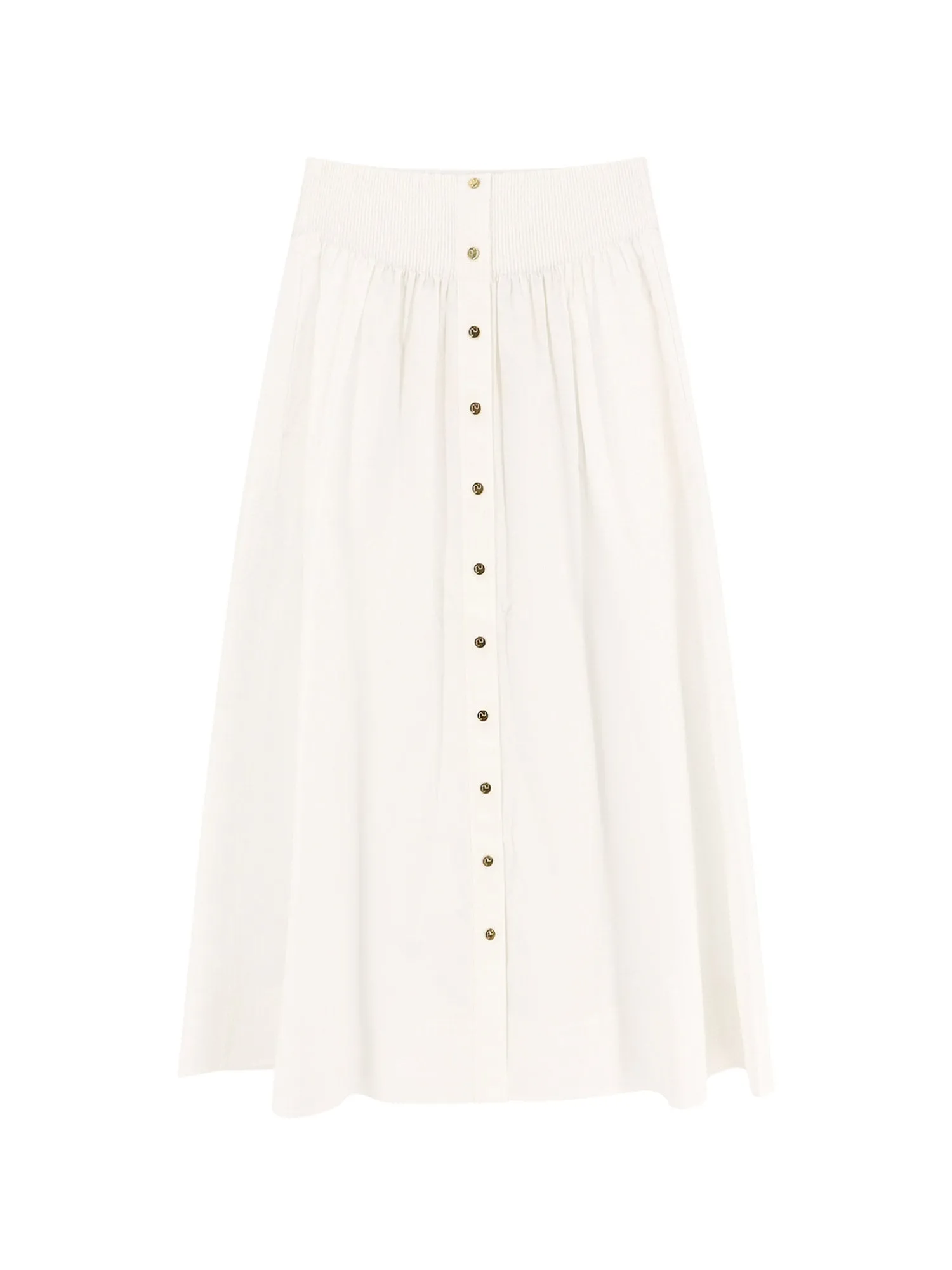 Cotton Skirt With Logoed Buttons