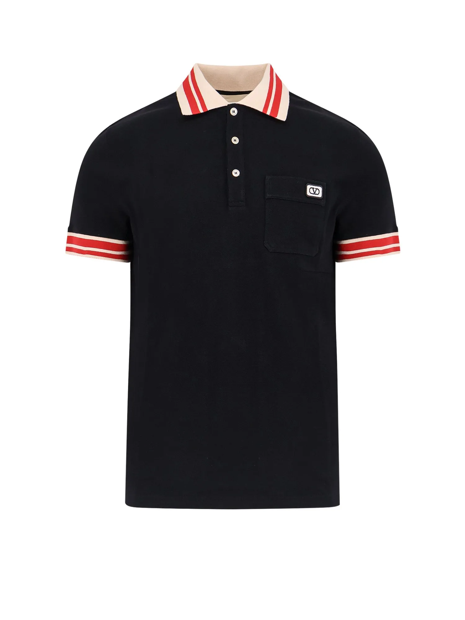 Cotton Polo Shirt With Contrasting Profiles