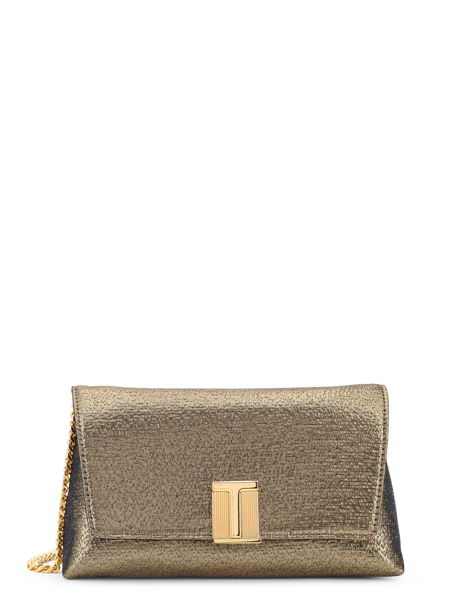 Laminated Pochette With Chain Shoulder Strap