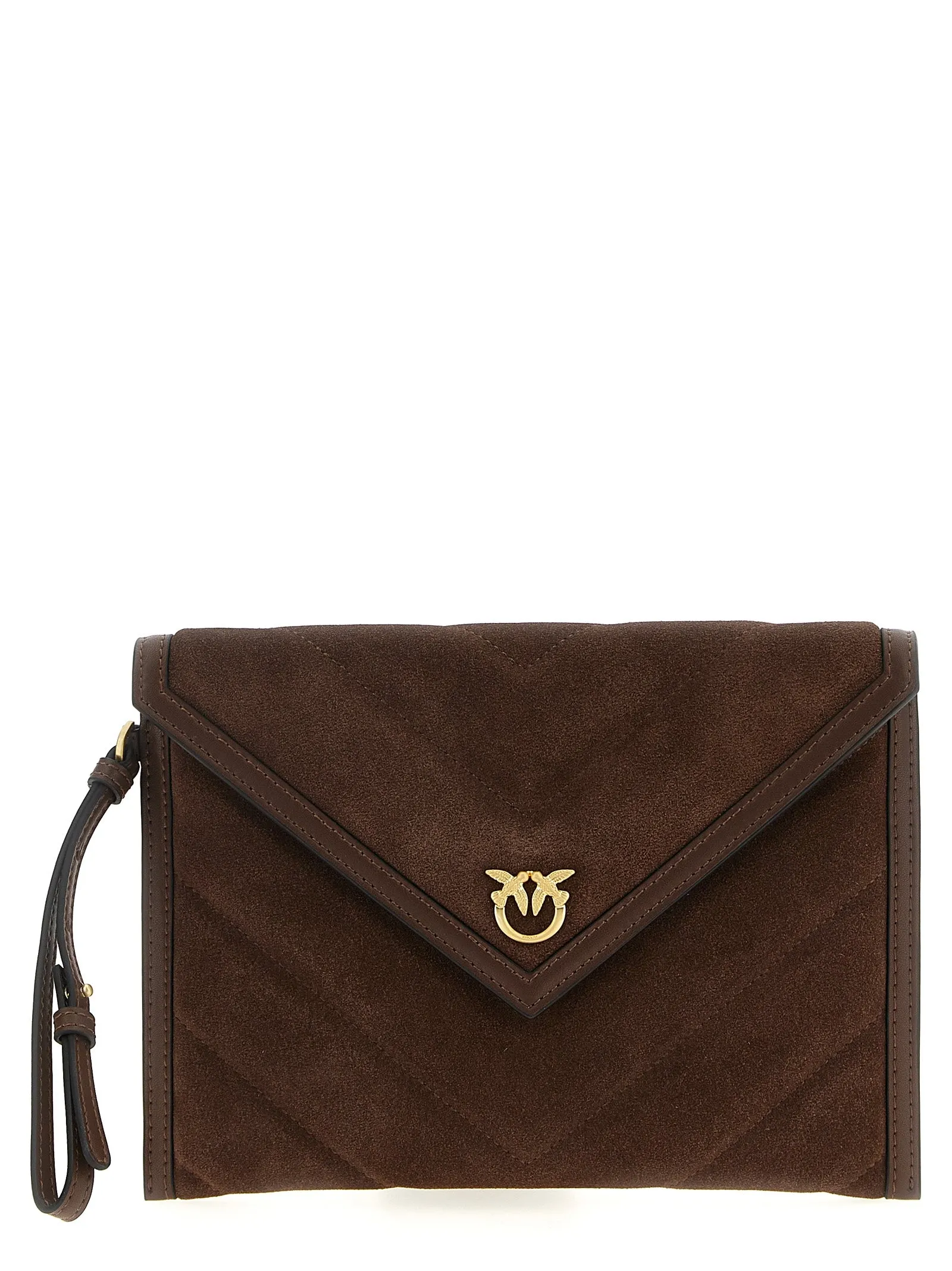 Suede Clutch Marrone