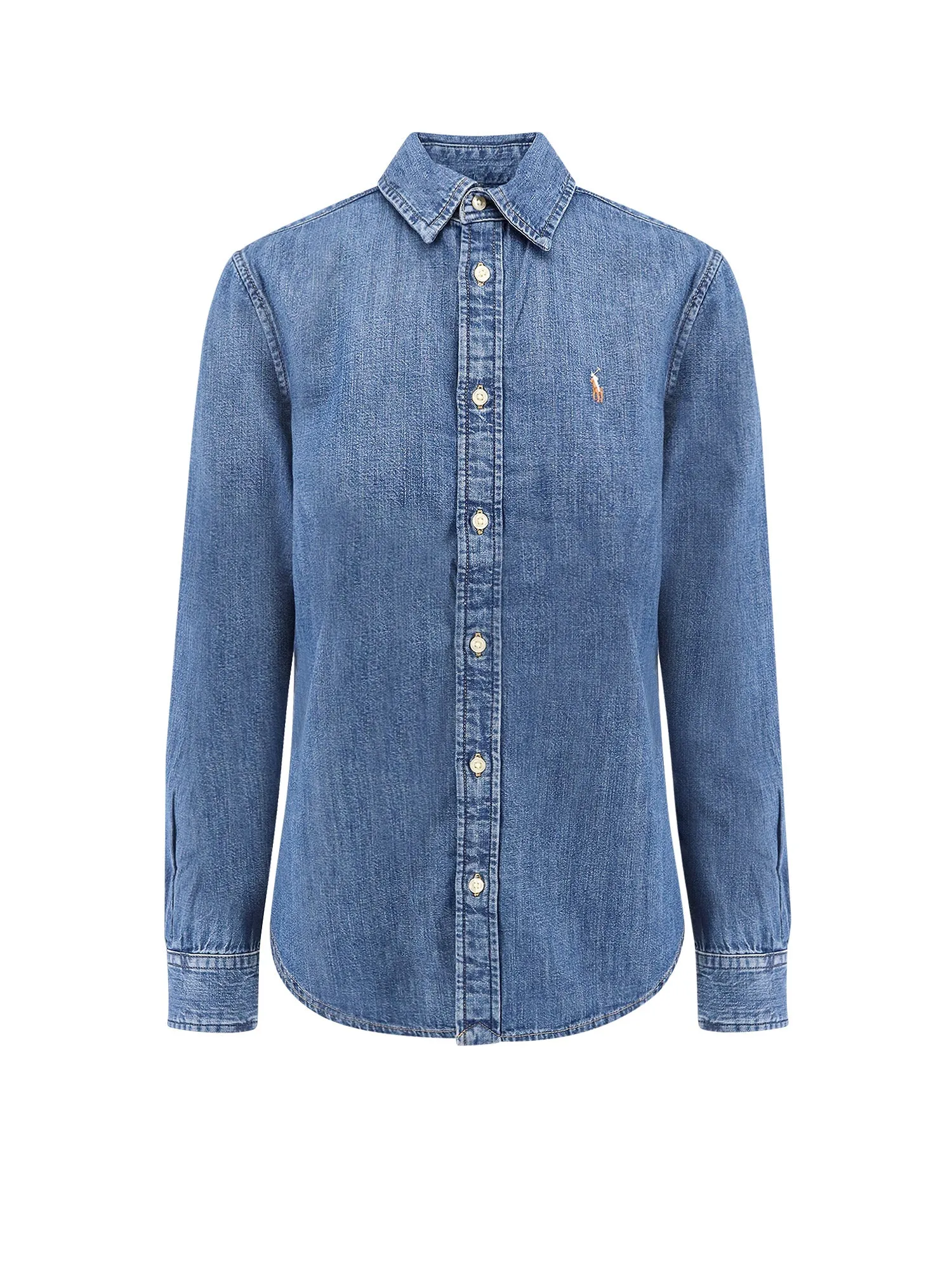 Denim Shirt With Logo Embroidery