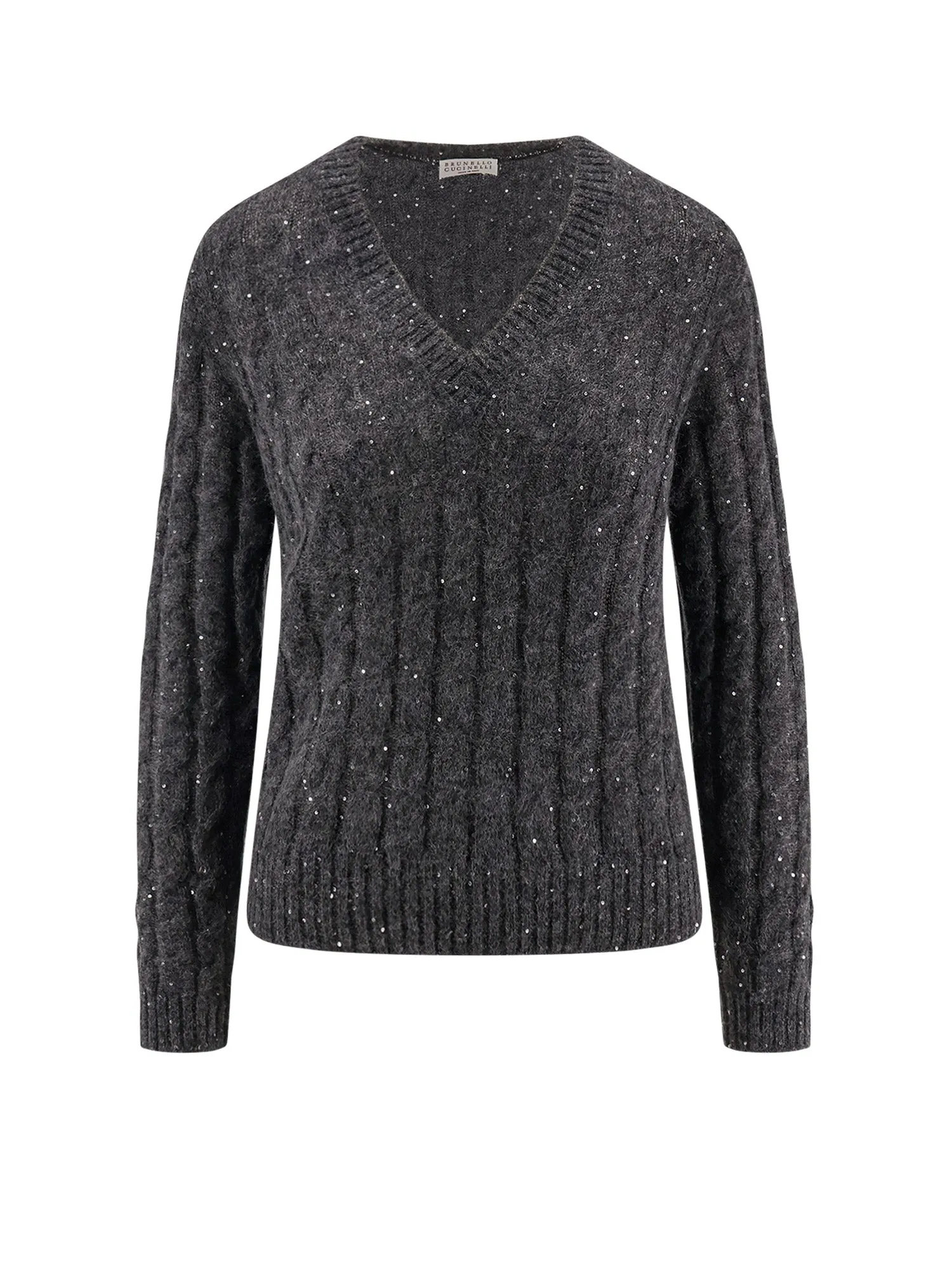 Wool Blend Sweater With All-Over Sequins