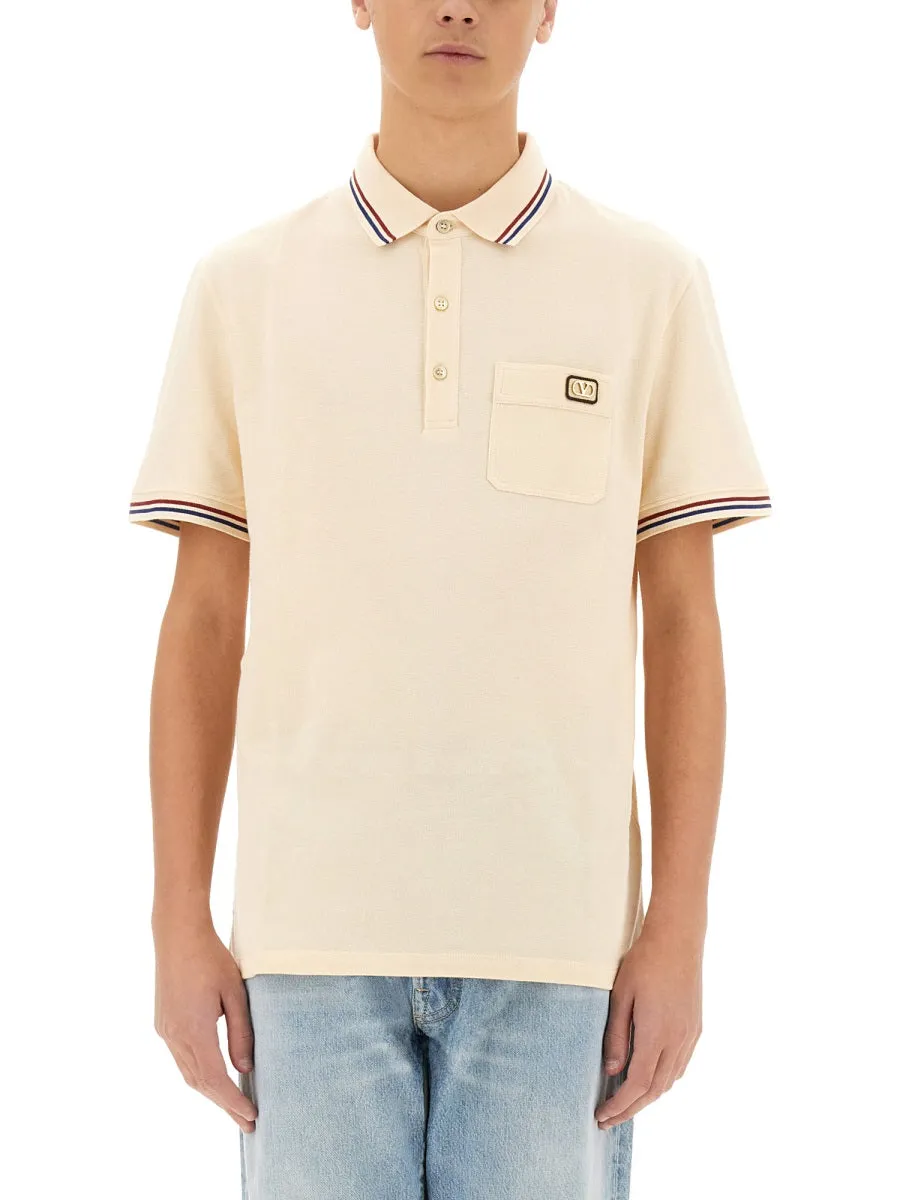 Polo Shirt With Vlogo Patch