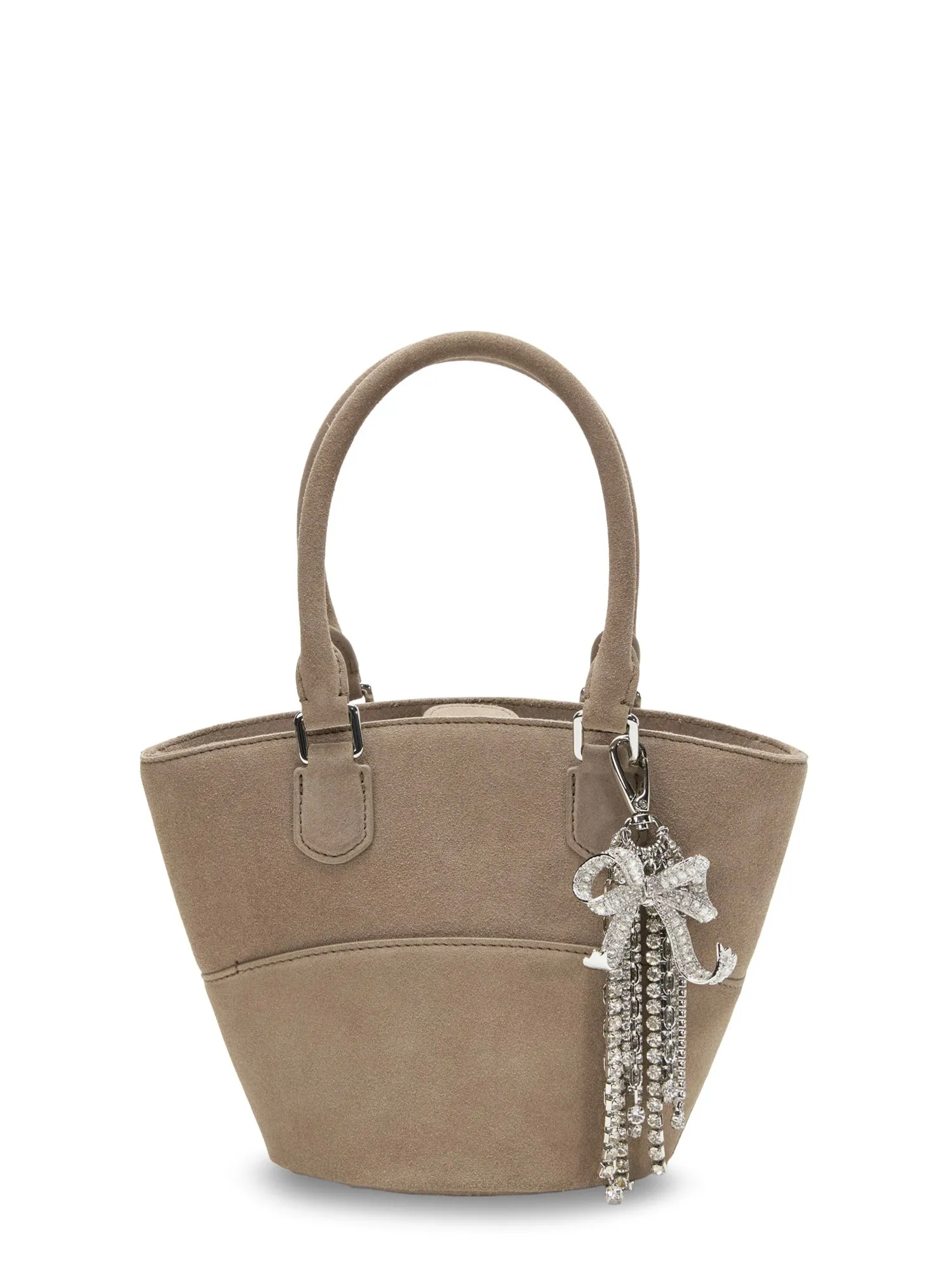 Suede Shoulder Bag With Charms