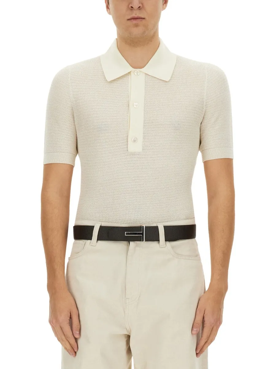 Cotton And Silk Polo Shirt