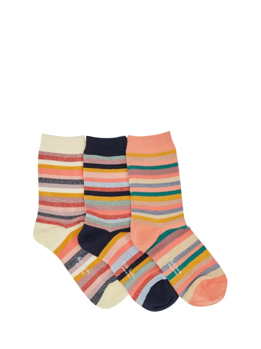 "Signature Stripe" Socks Set Of 3 Pairs