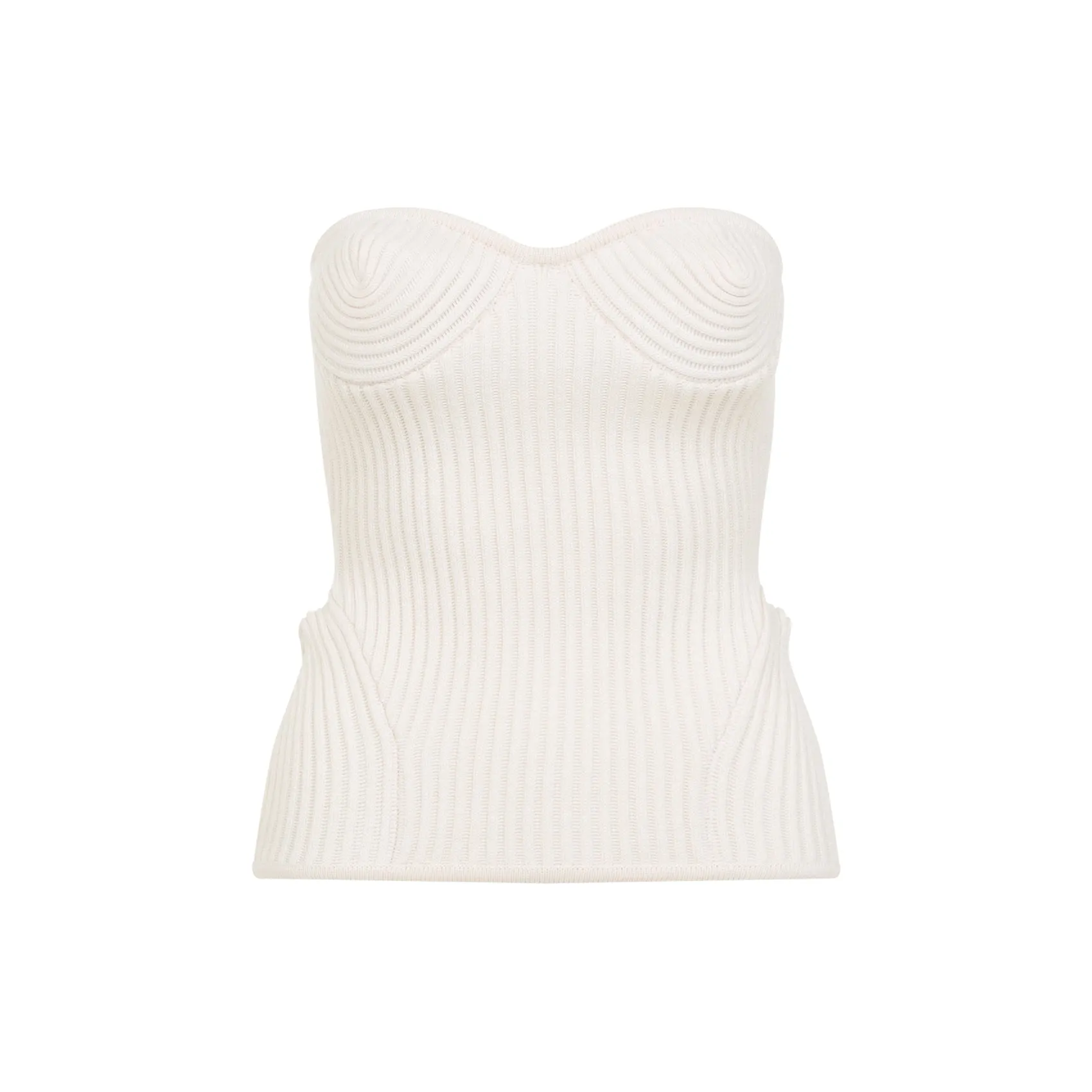 White Merino Wool Ribbed Stretch Corset