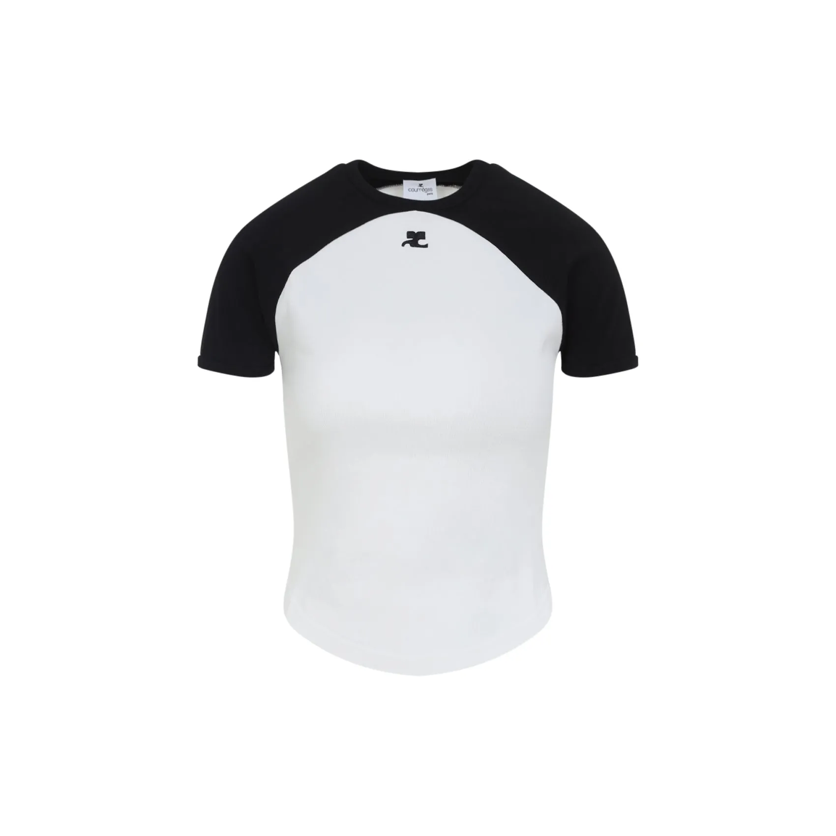 White And Black Circle Contrast Cotton T-Shirt