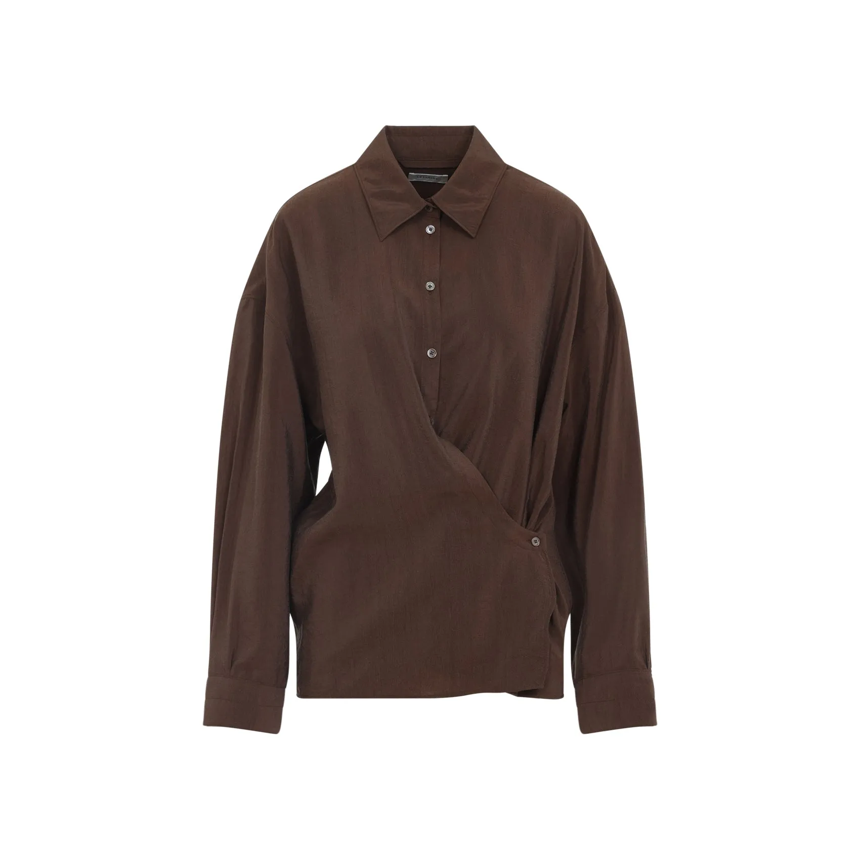 Brown Twisted Silk Shirt
