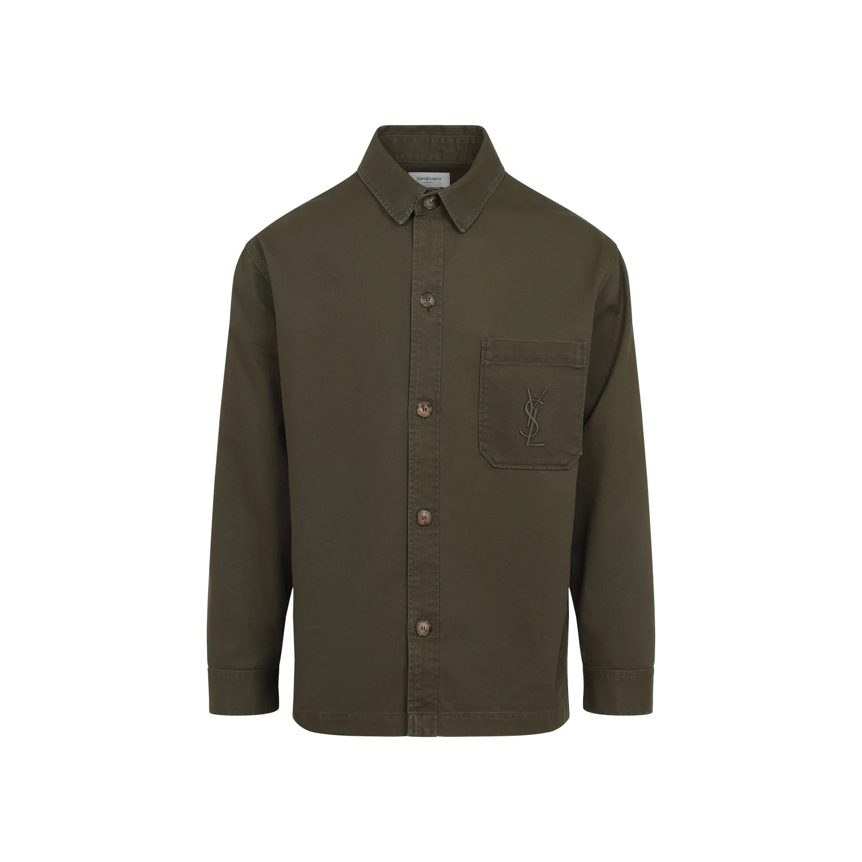 Green Solferino Cotton Overshirt