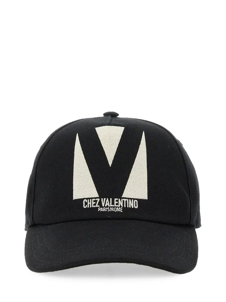 "Chez Valentino" Embroidered Baseball Cap