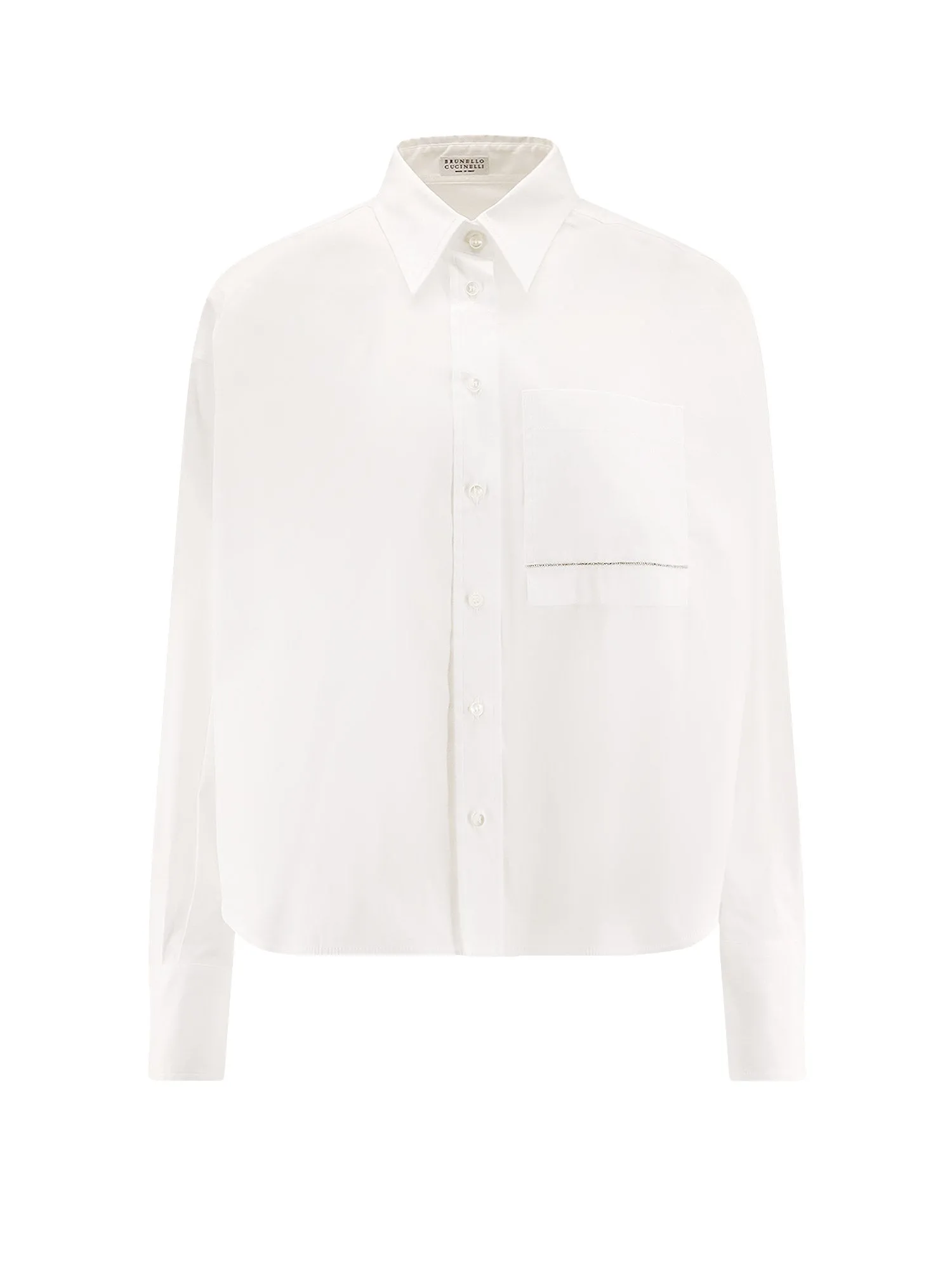 Cotton Blend Shirt With Monili Detail