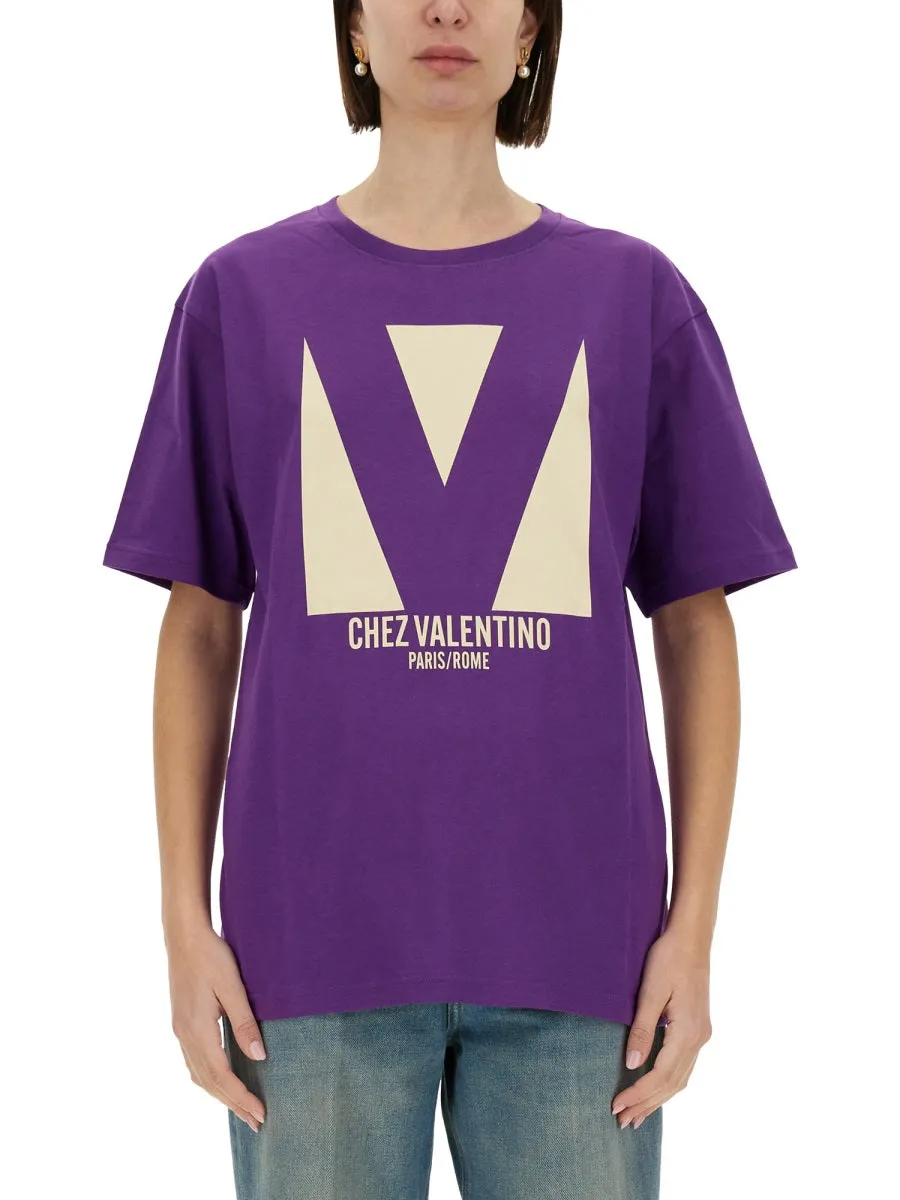 "Chez Valentino" Print T-Shirt