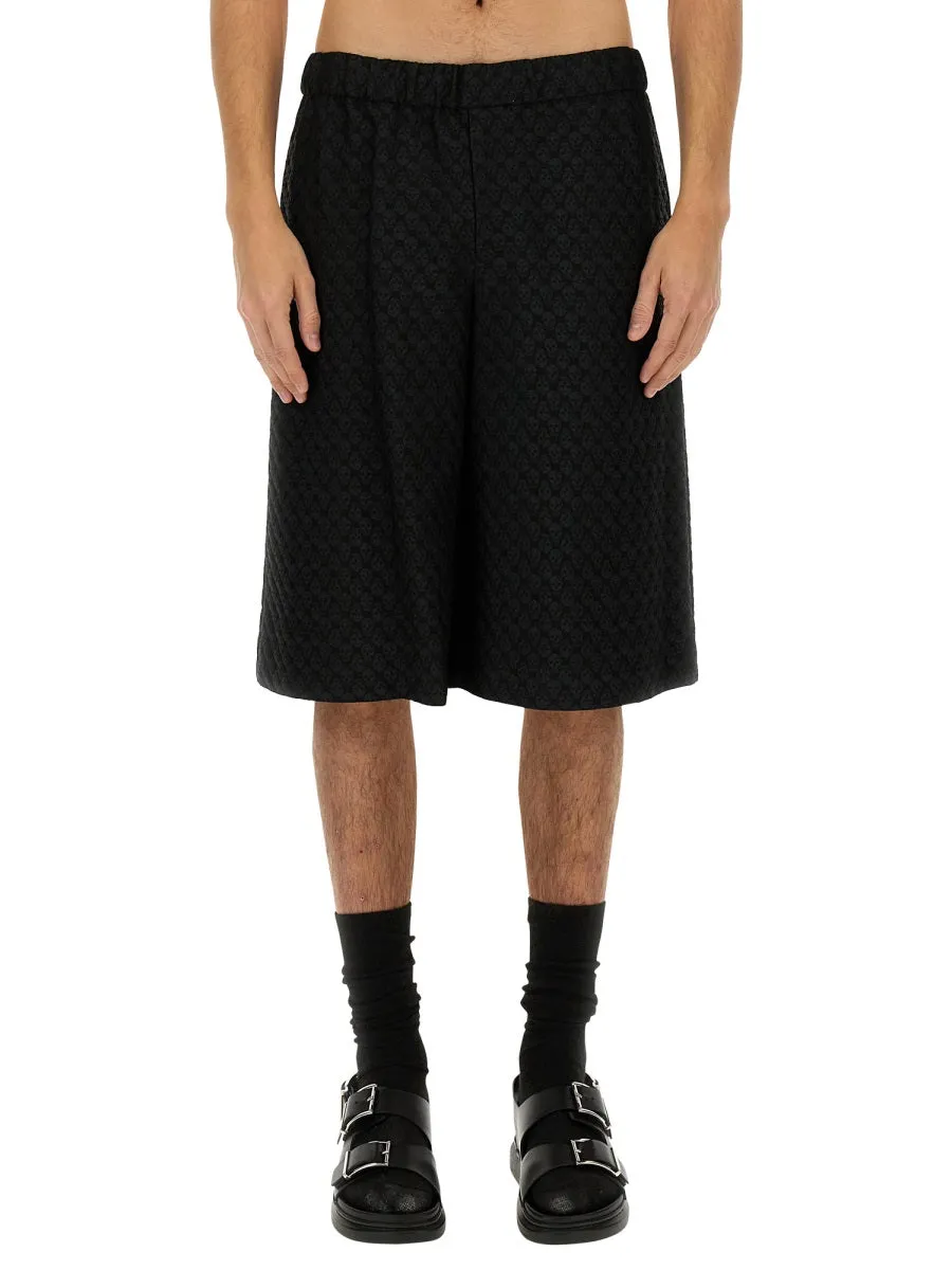 Skull Jacquard Pattern Shorts