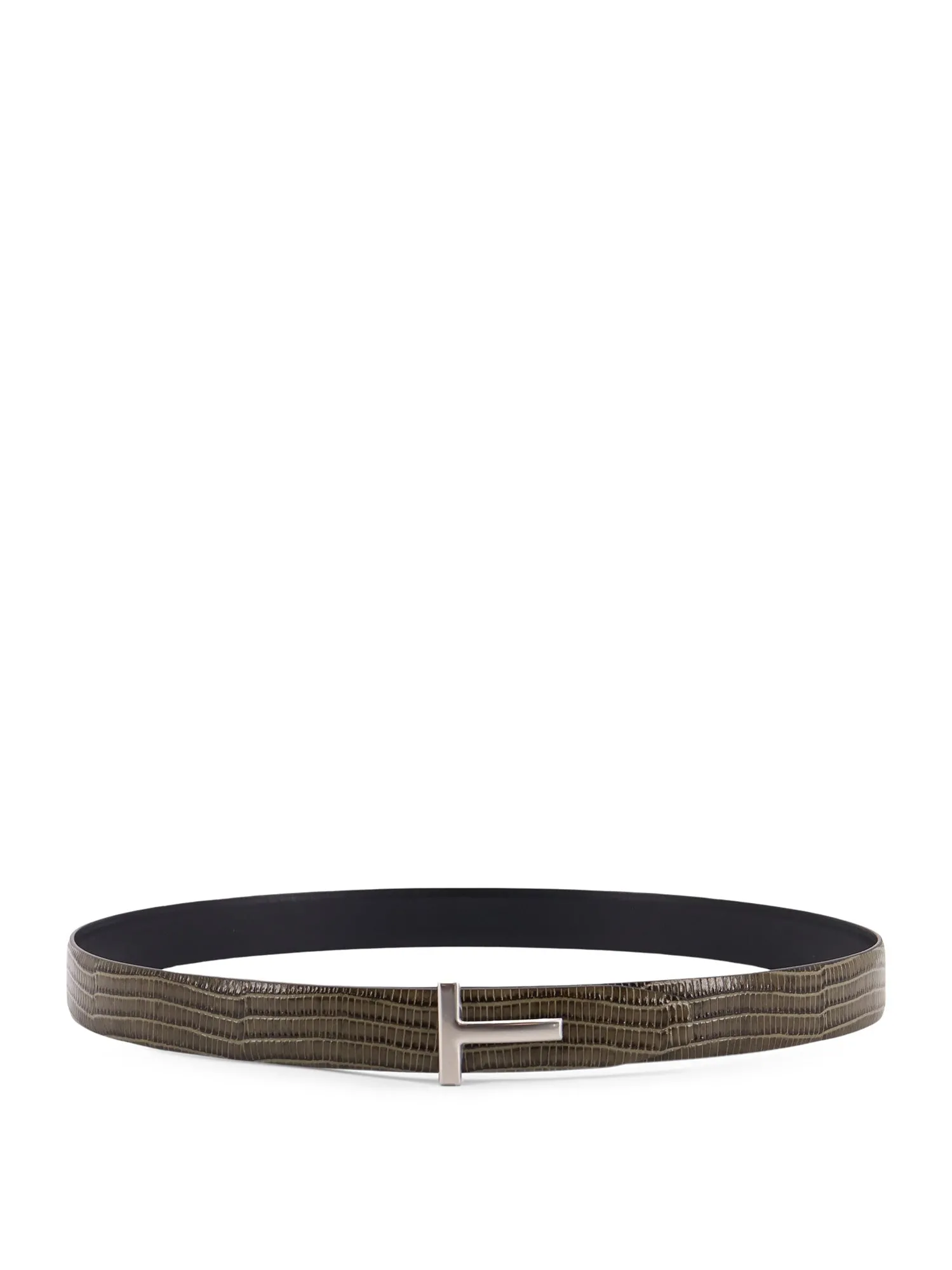 Leather Belt With Croco Effect