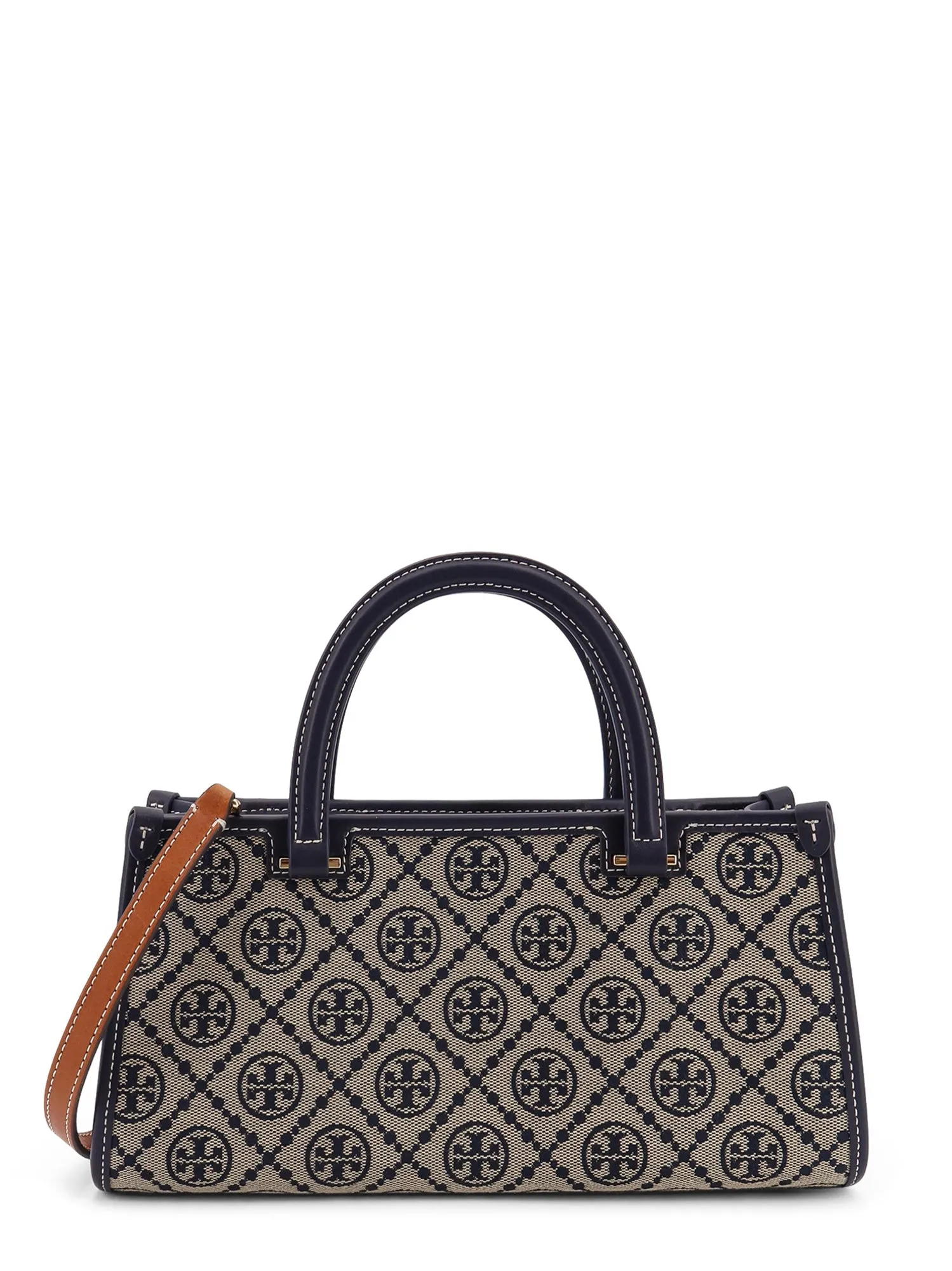T Monogram E/W Fabric And Leather Bag