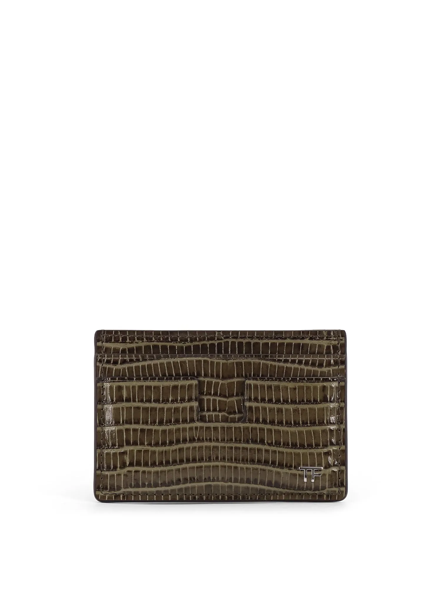 Leather Cardholder With Croco Effect