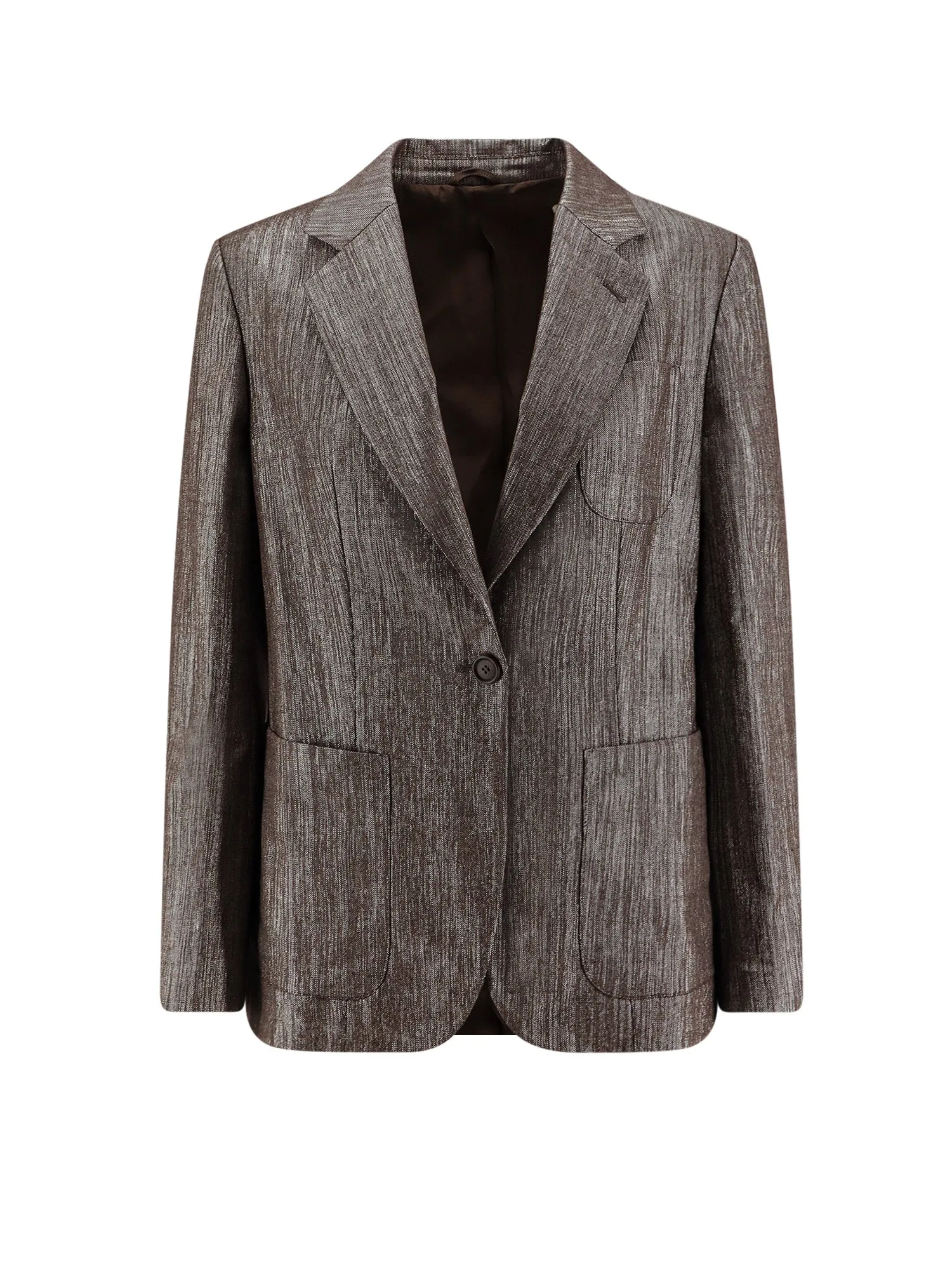 Single-Breasted Lurex Fabric Blazer