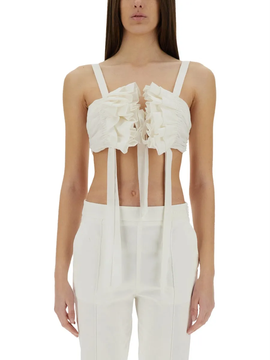 Cotton And Silk Voile Crop Top